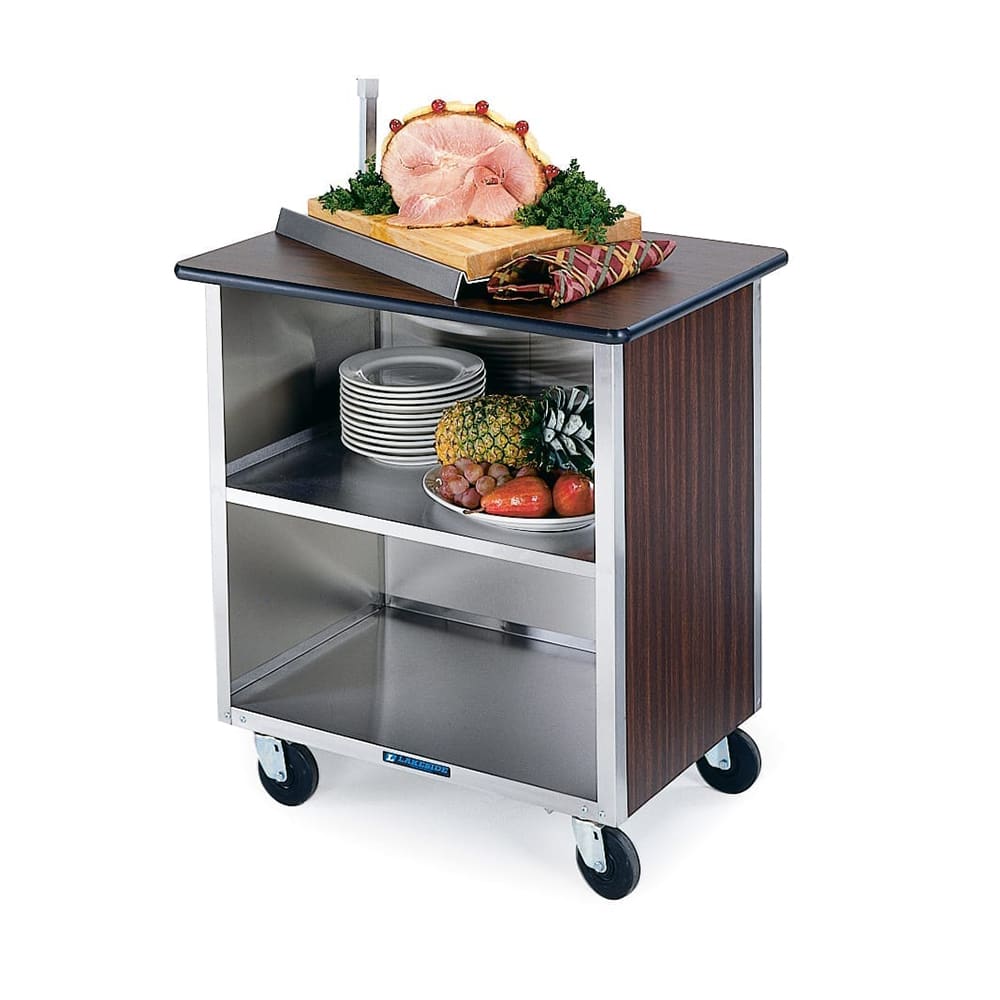121-646LMAP 36"L Metal Bus Cart w/ (3) Levels, Shelves, Maple