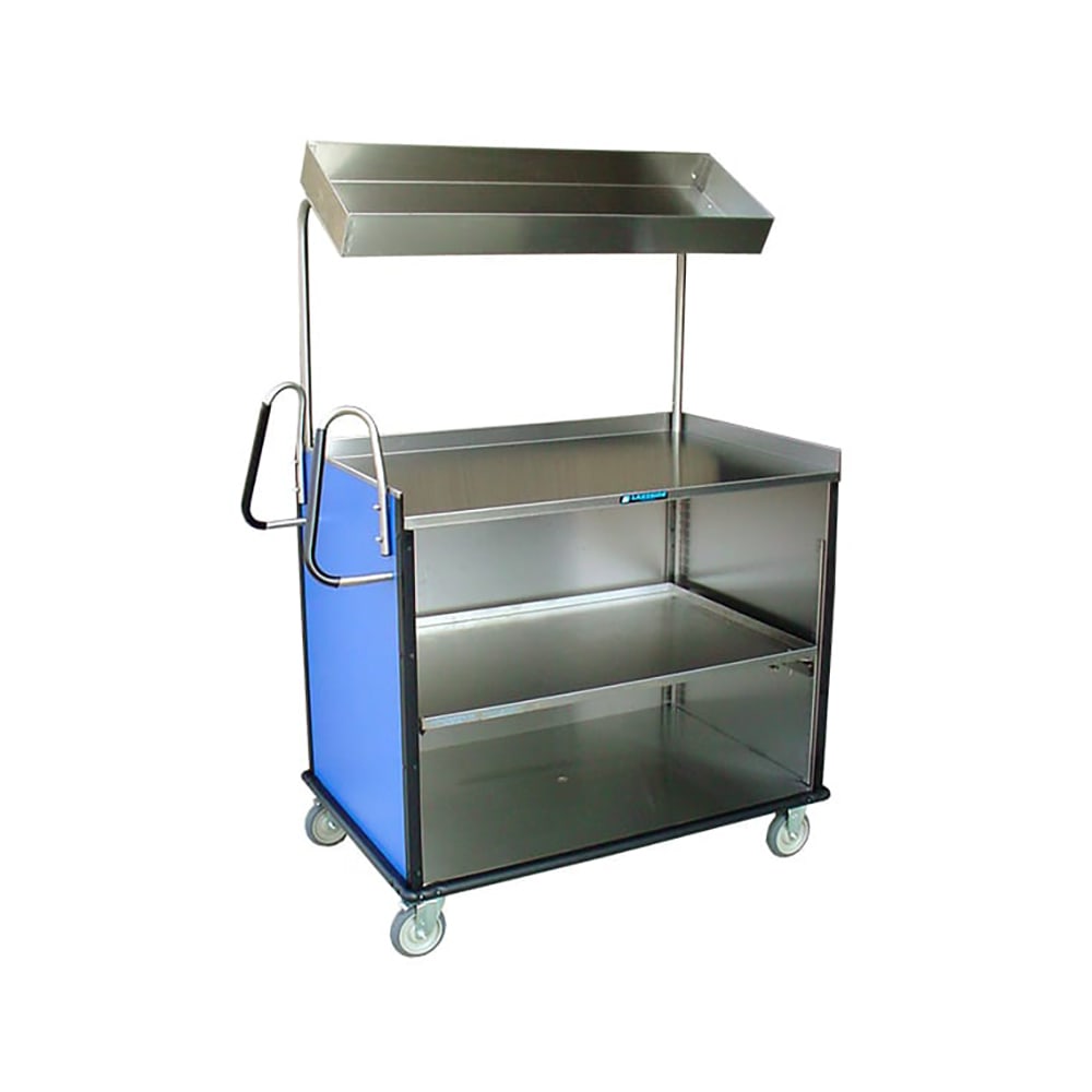 121-660BEGSU Food Cart w/ Overshelf, 49"L x 28 1/4"W x 72 1/4"H, Beige