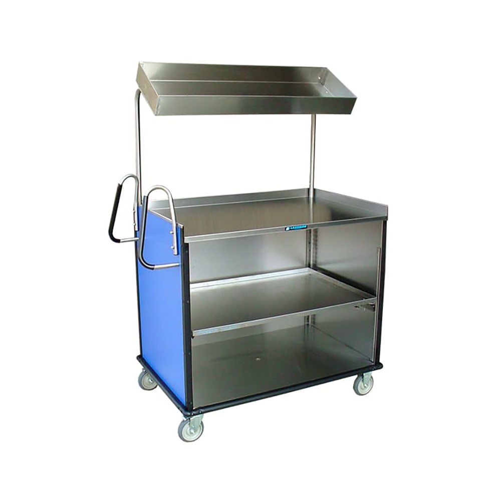 121-660GRSAN Food Cart w/ Overshelf, 49"L x 28 1/4"W x 72 1/4"H, Gray