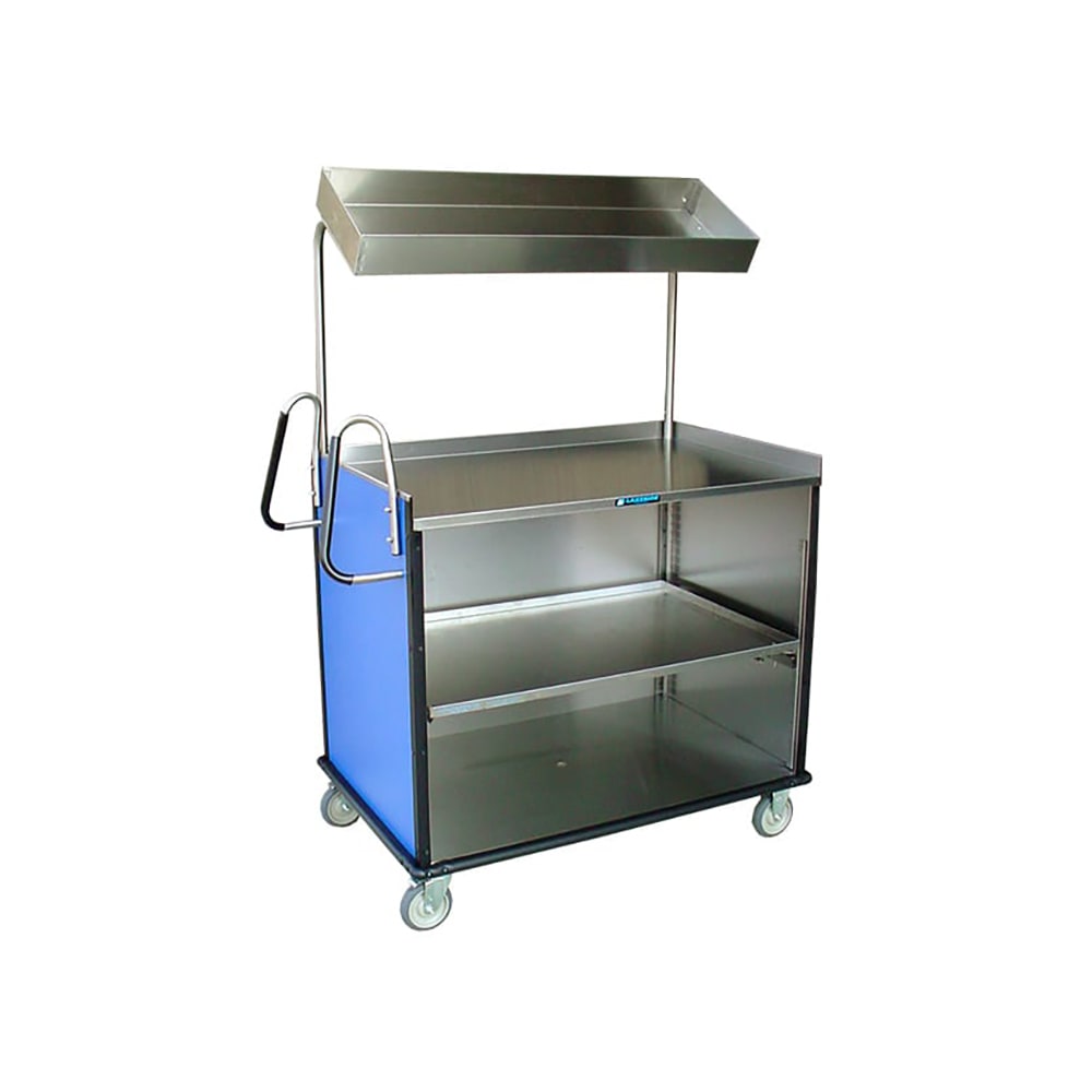 121-660RMAP Food Cart w/ Overshelf, 49"L x 28 1/4"W x 72 1/4"H, Red Maple