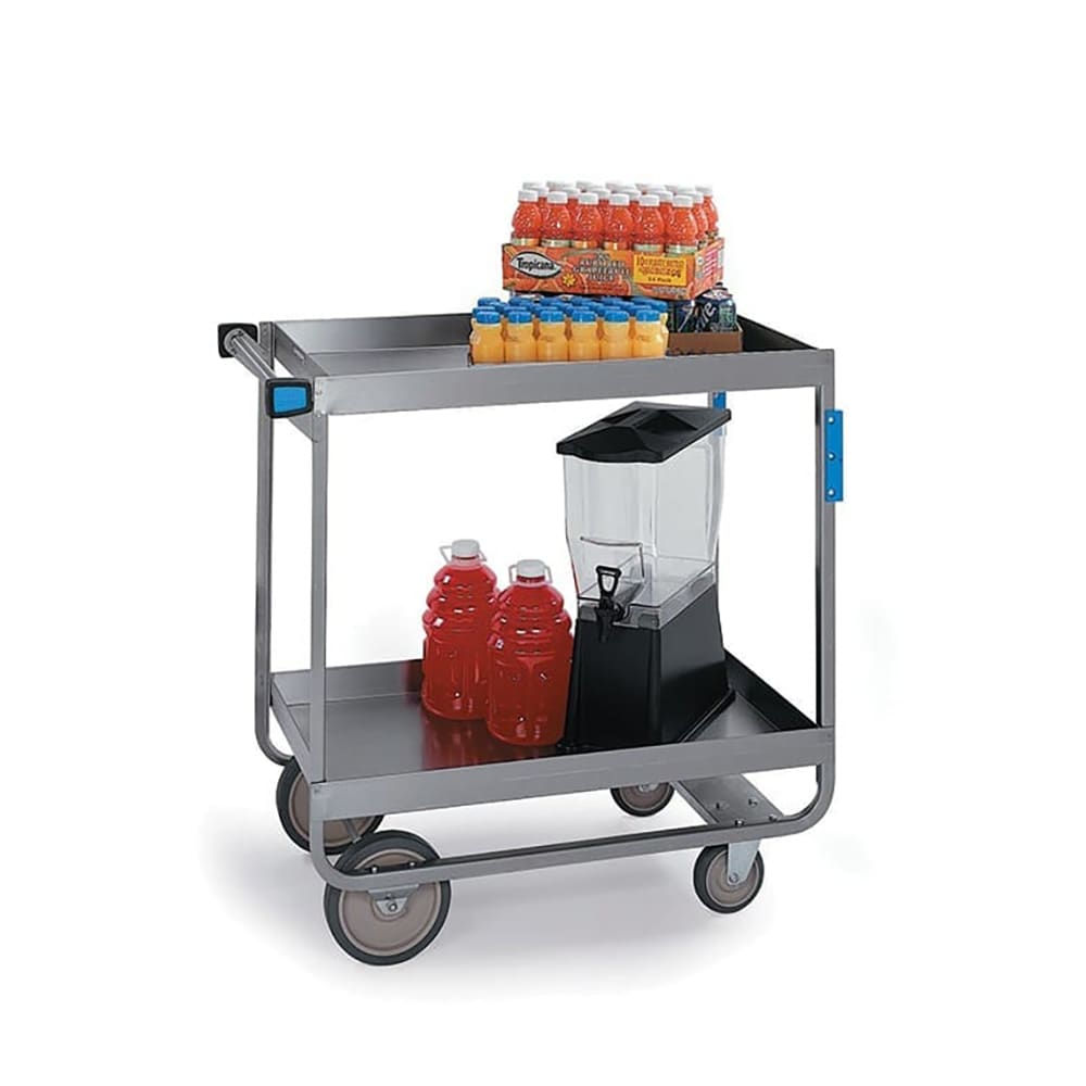 121-757 2 Level Stainless Utility Cart w/ 700 lb Capacity, Raised Ledges
