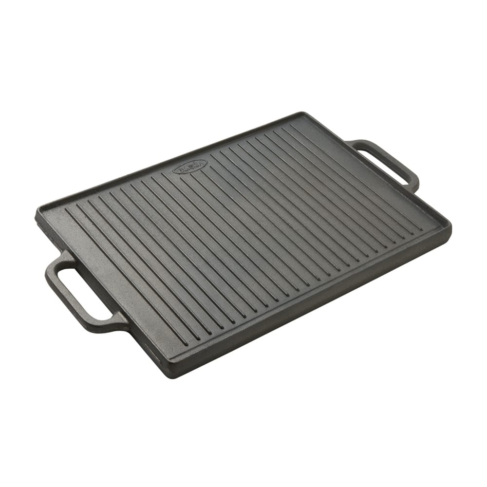 347-071058 Reversible Griddle Plate w/ Handles - 19 2/3"L x 13 3/4"W x 1 1/8"H, Ca...