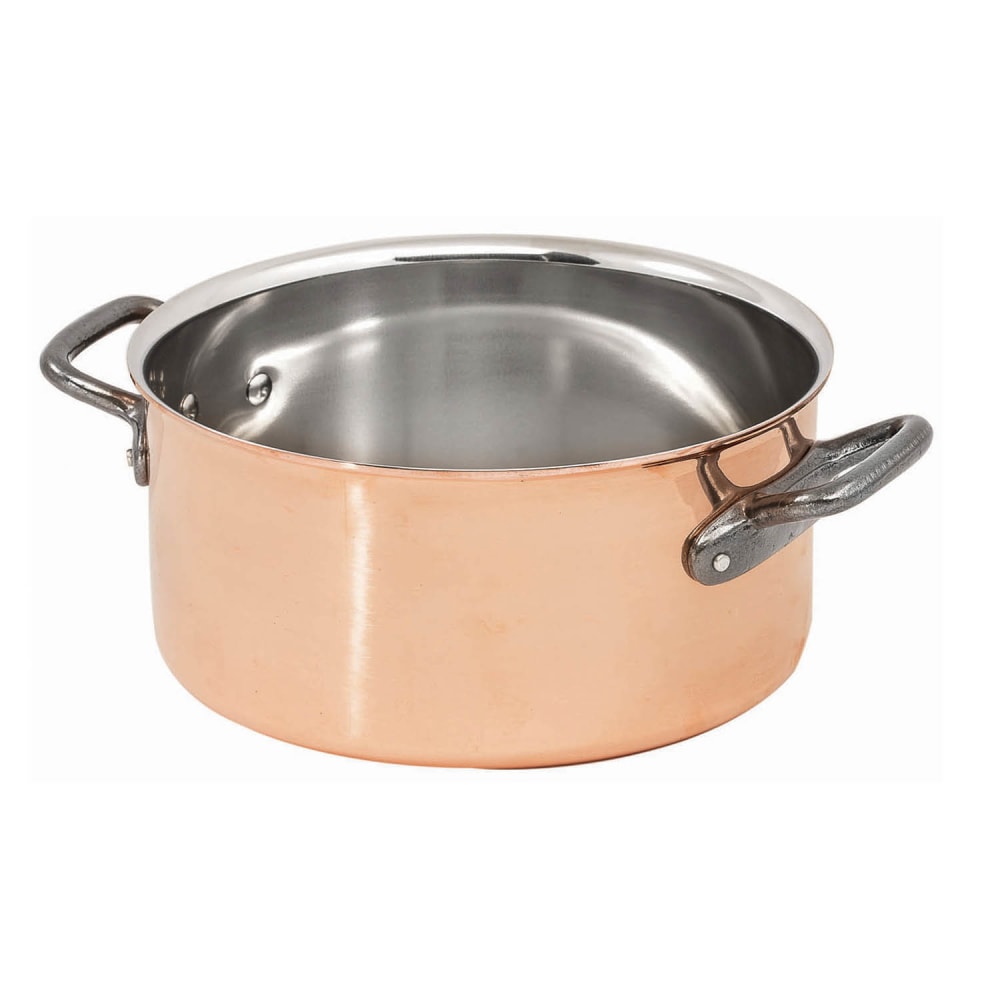 Matfer Bourgeat 369028 11 Copper Fry Pan with Cast Iron Handle