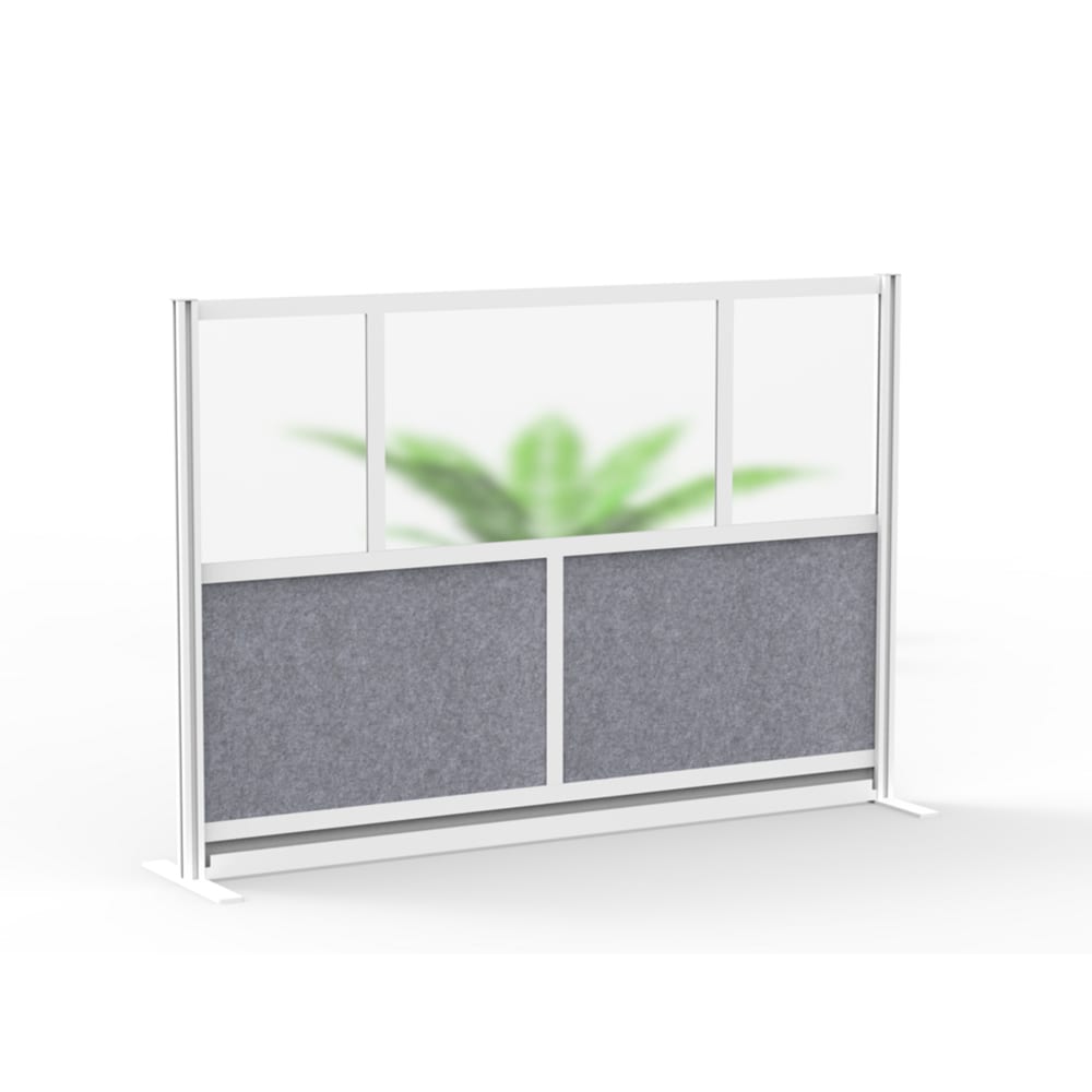 304-MW7048FCG Modular Room Divider Starter Wall w/ PET & Acrylic Panels, 70"W x 48"...