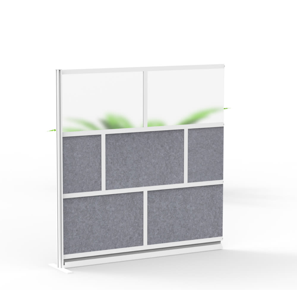 304-MW7070XFCG Modular Room Divider Add On Wall w/ PET & Acrylic Panels, 70"W x 70"...