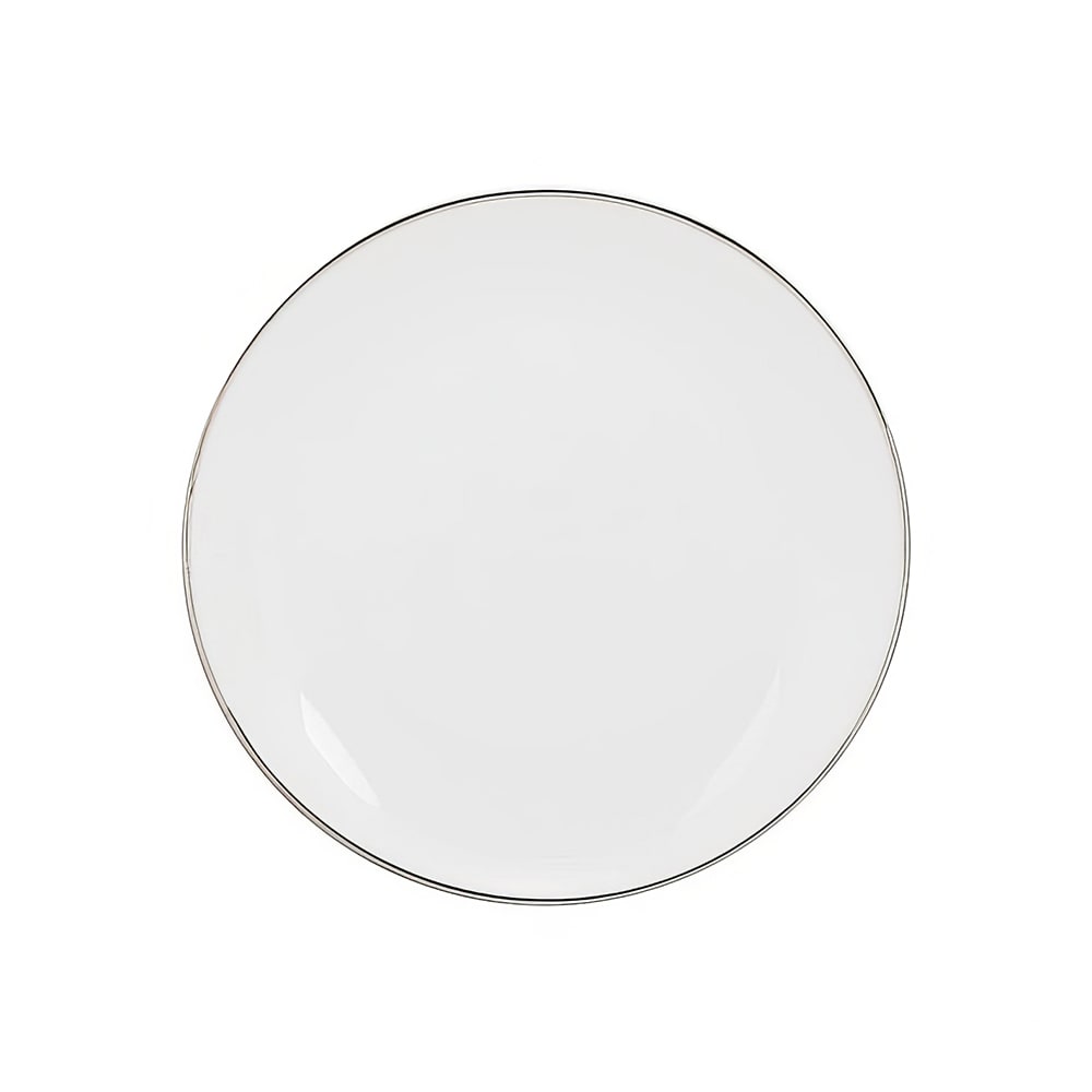 861-CPSL0005 6 5/8" Round Silver Line Bread & Butter Plate - Porcelain, White