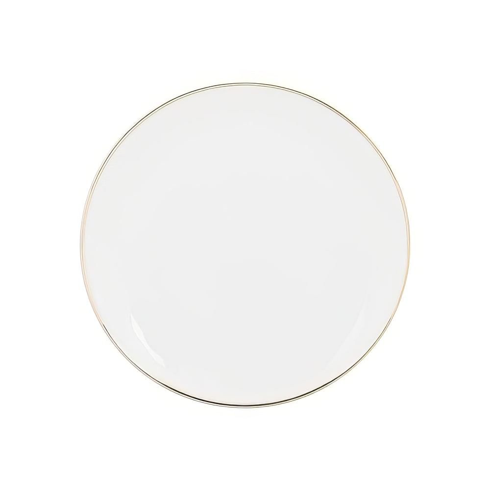861-CPGL0002 9 1/2" Round Gold Line Luncheon Plate - Porcelain, White