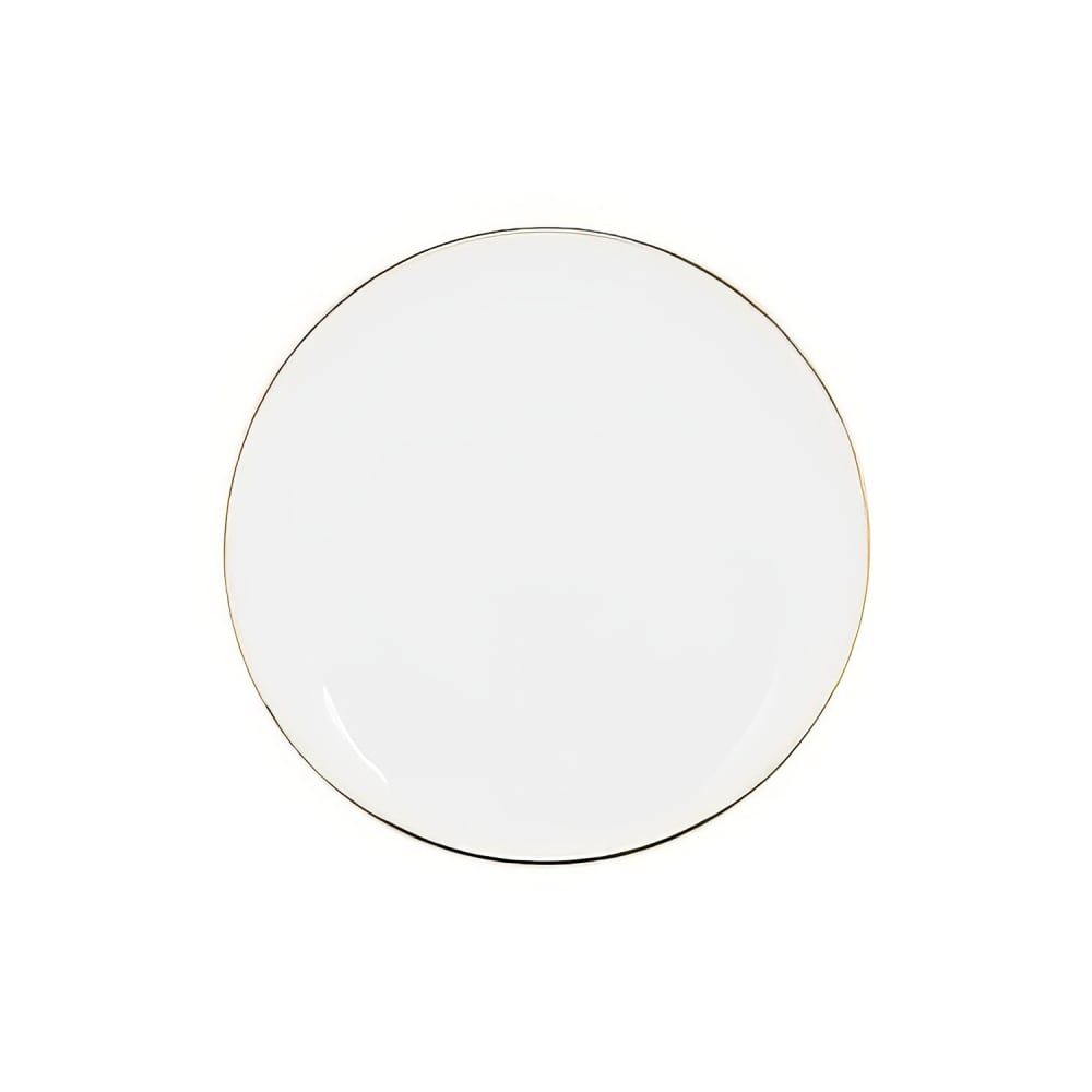 861-CPGL0005 6 5/8" Round Gold Line Bread & Butter Plate - Porcelain, White