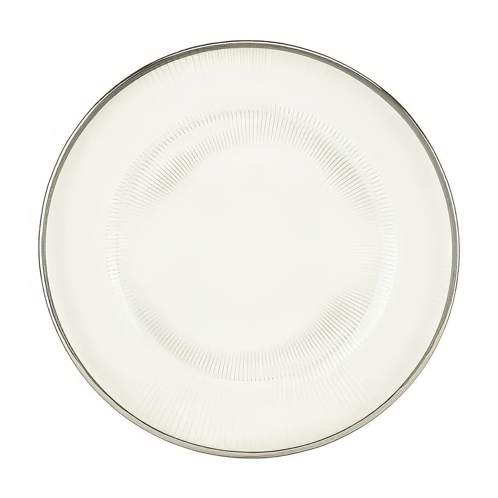 861-MRKLS340 12 3/4" Round Markle Charger Plate - Glass, Clear/Silver