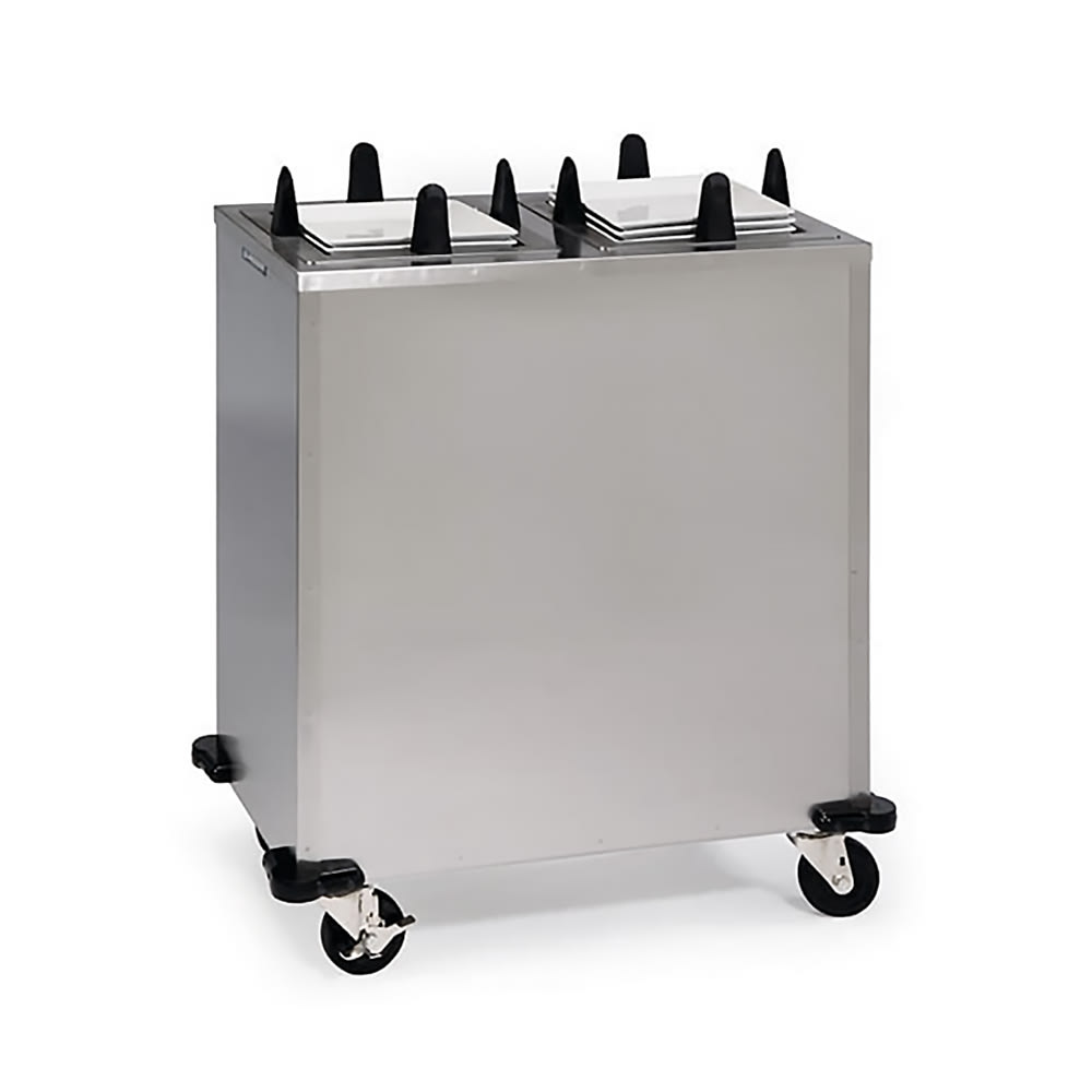 121-S6210 32" Heated Mobile Dish Dispenser for Square Plates w/ (2) Columns - Stainless, 120...
