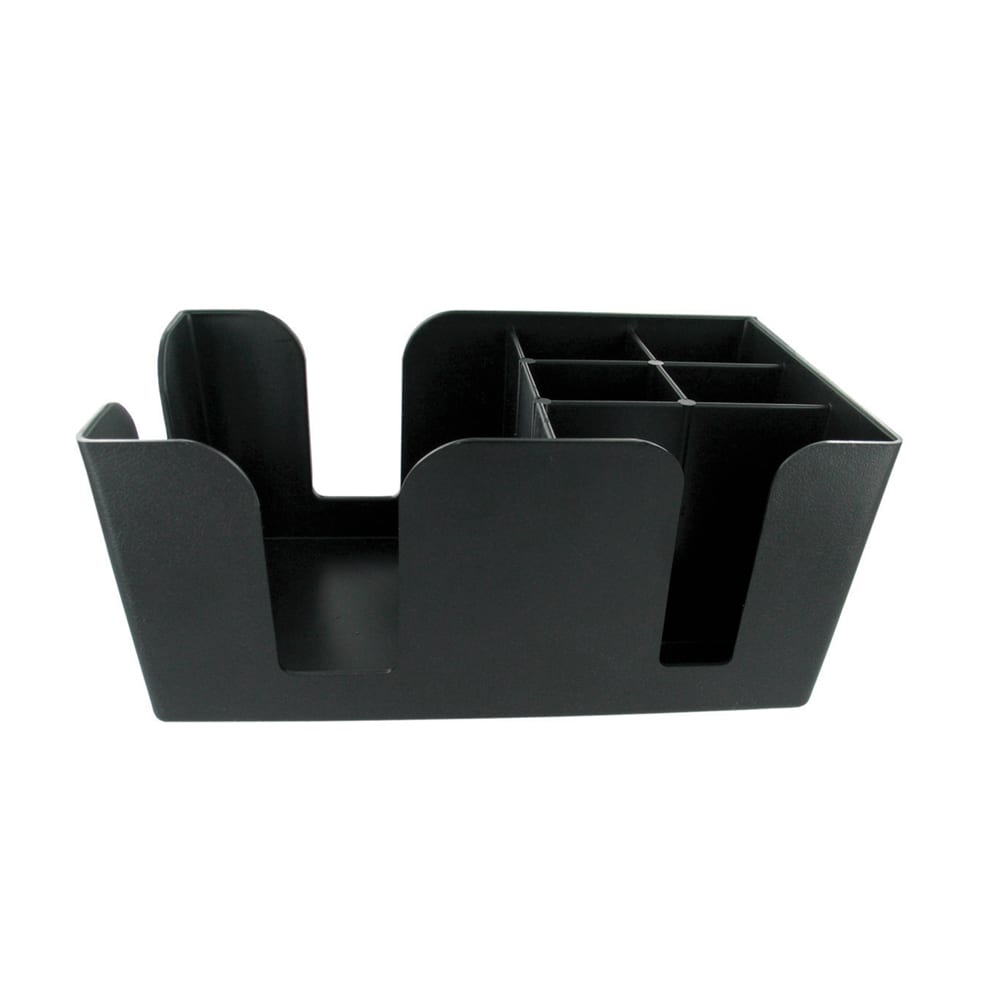 Spill-Stop 150-00 Plastic Bar Caddy w/ (6) Compartments, Black