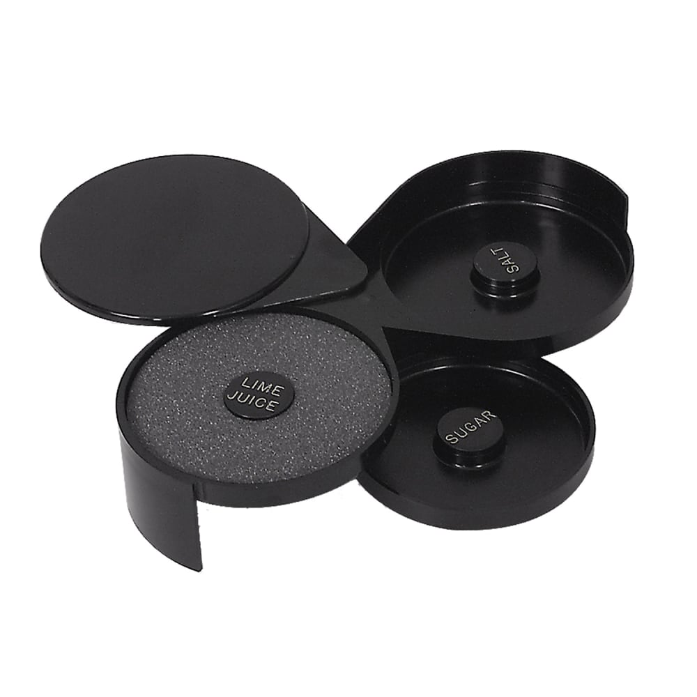 158-574834 3 Tier Glass Rimmer w/ Swing Tray, Black
