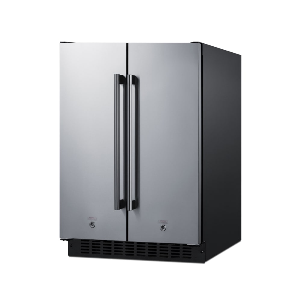 Summit FFRF24SS 3.78 cu ft Undercounter Refrigerator & Freezer w/ Solid Doors - Stainless, 115v