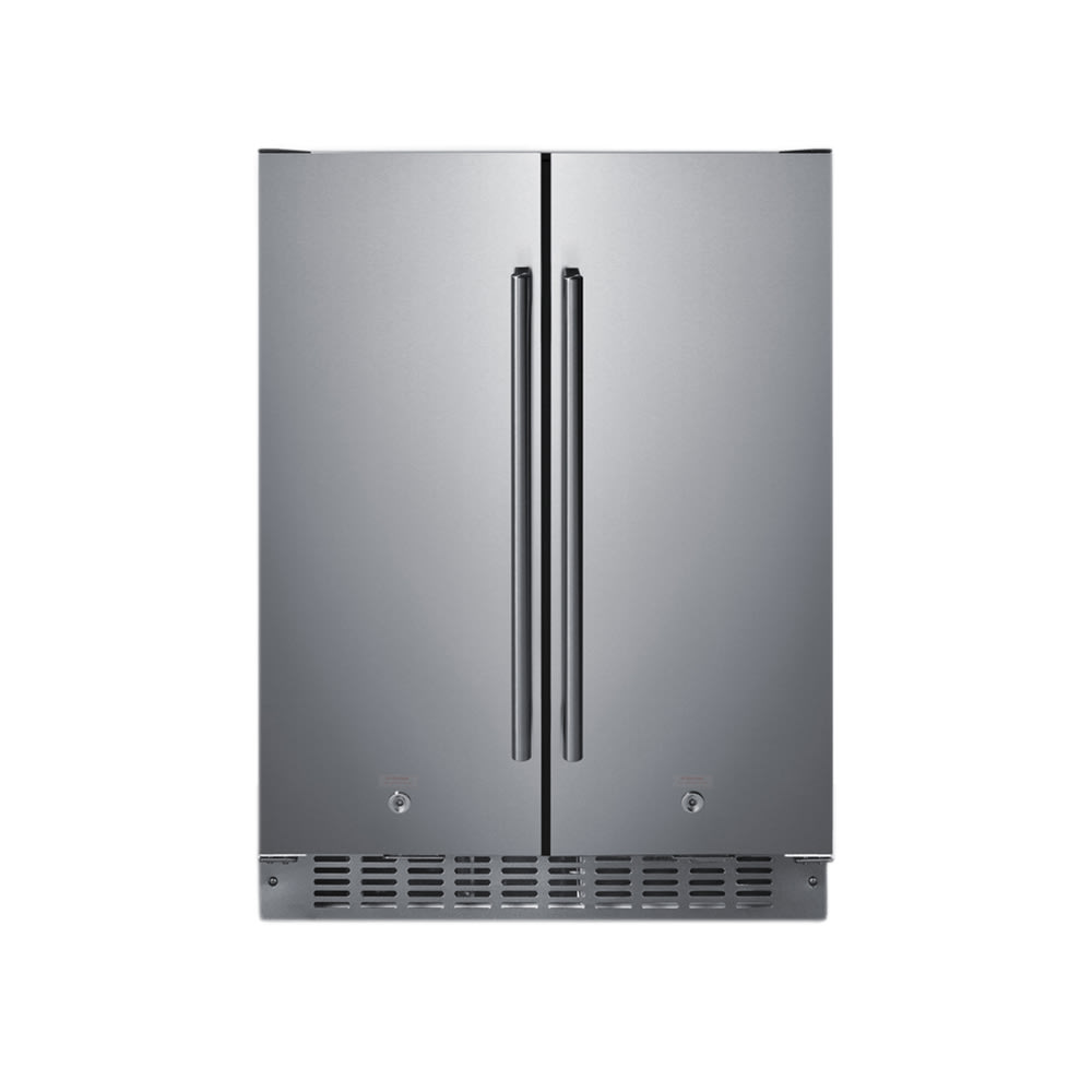 162-FFRF24SSCSS 3.78 cu ft Undercounter Home Refrigerator & Freezer w/ Solid Doors - Stainles...