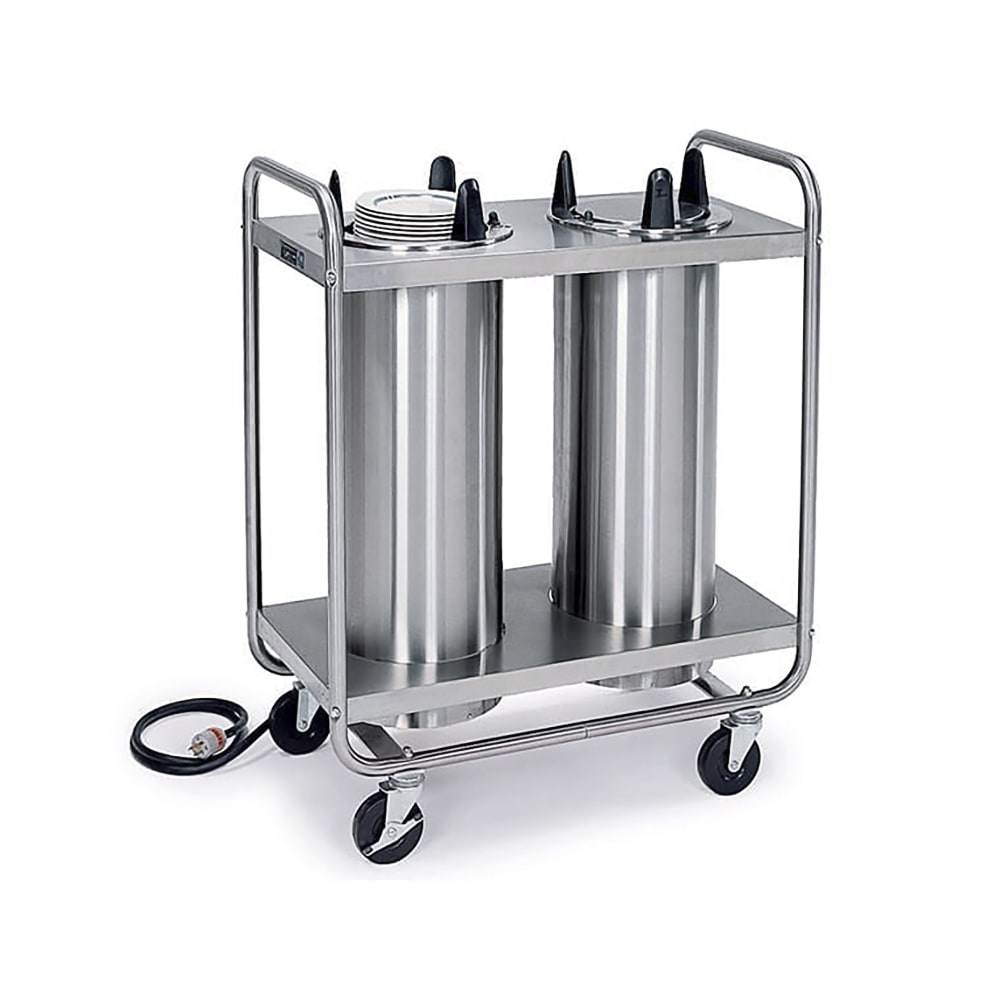 121-8206208 35 1/2" Heated Mobile Dish Dispenser w/ (2) Columns - Stainless, 208v/1ph