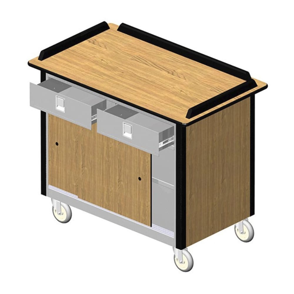 121-69020BEGSU Food Cart w/ Drawers, 44 1/2"L x 24 1/2"W x 37 3/4"H, Beige