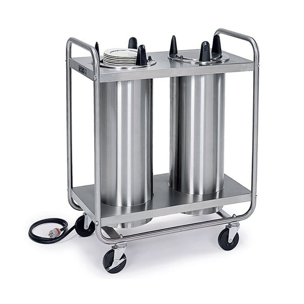 121-8206 35 1/2" Heated Mobile Dish Dispenser w/ (2) Columns - Stainless, 120v
