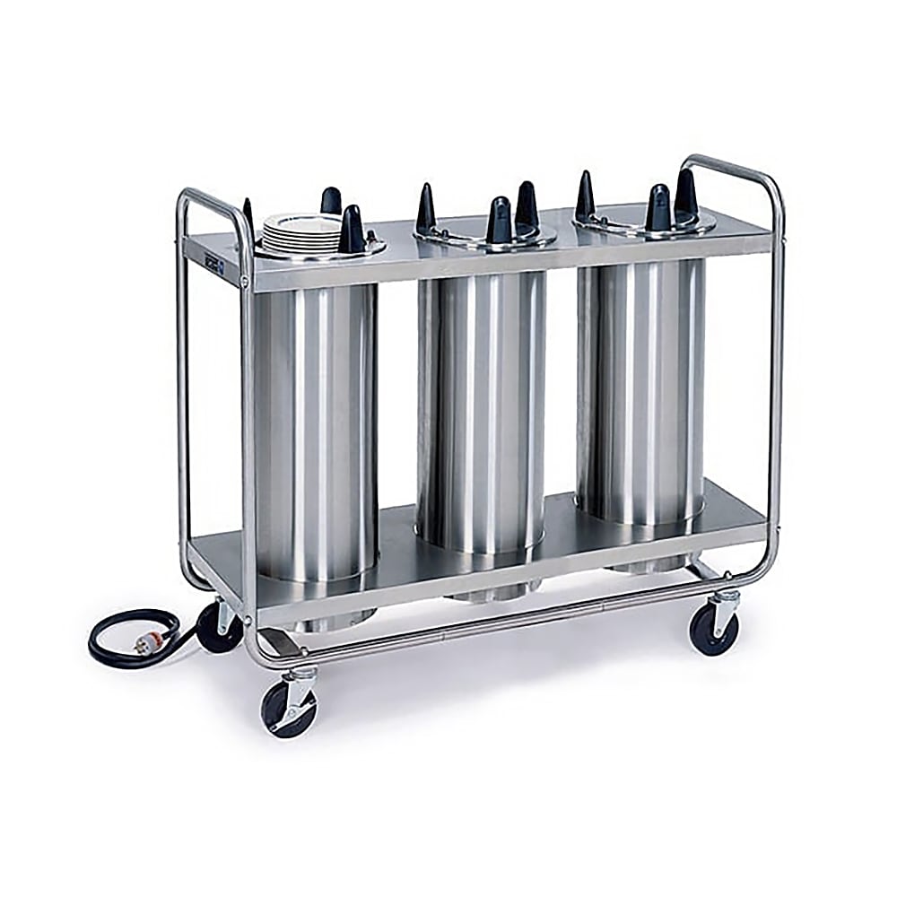 121-8309 52 1/2" Heated Mobile Dish Dispenser w/ (3) Columns - Stainless, 120v
