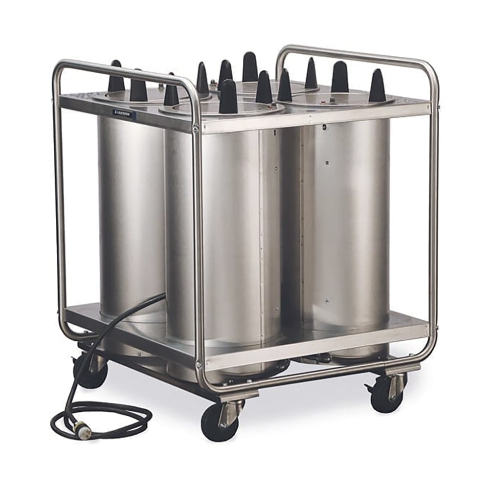 121-8409 31" Heated Mobile Dish Dispenser w/ (4) Columns - Stainless, 120v
