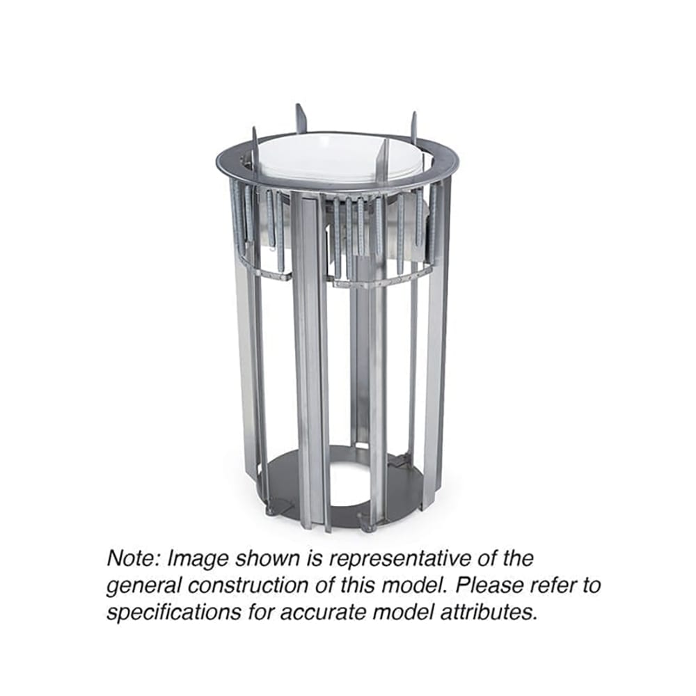 121-970208 15 5/16" Heated Drop In Dish Dispenser for Oval Platters - Stainless, 208v/1ph