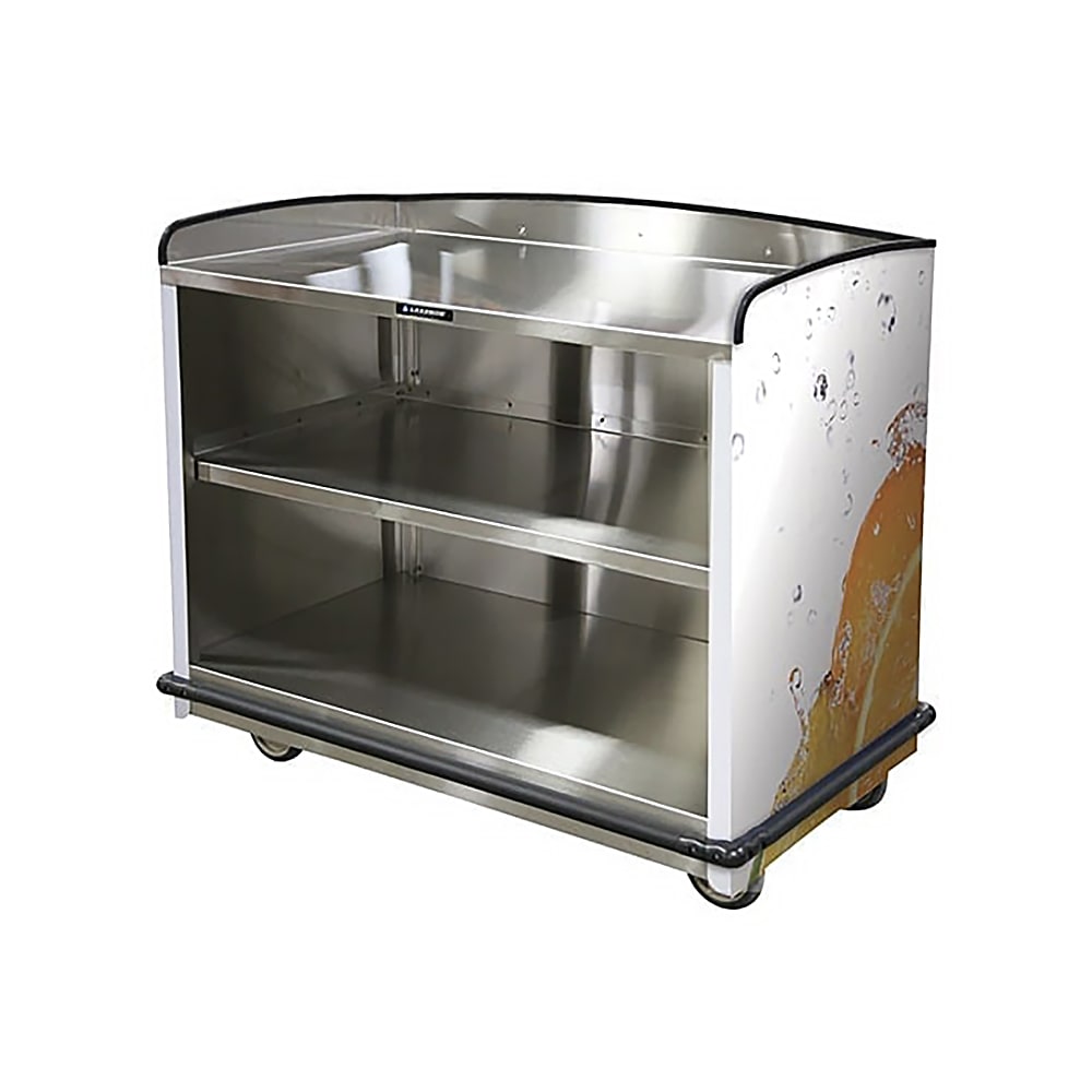 Lakeside 8702 43 3/4" Beverage Service Cart w/ (2) Levels - 25 3/4"D x 38 1/4"H, Stainless
