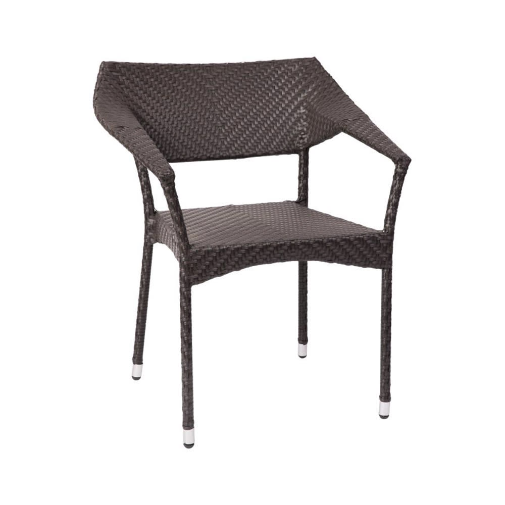 916-TTTT002ESPGG Jace Indoor/Outdoor Stackable Patio Chair - Rattan/Wicker, Espresso