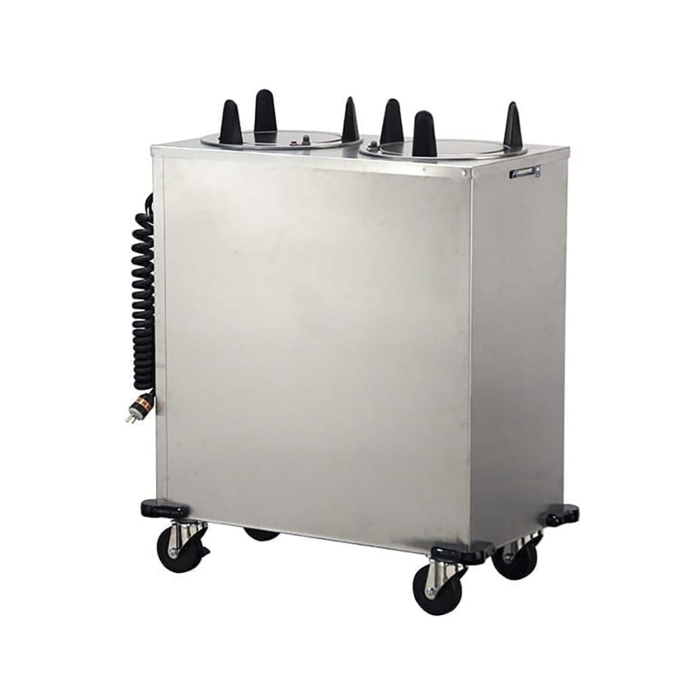 121-6207 32" Heated Mobile Dish Dispenser w/ (2) Columns - Stainless, 120v