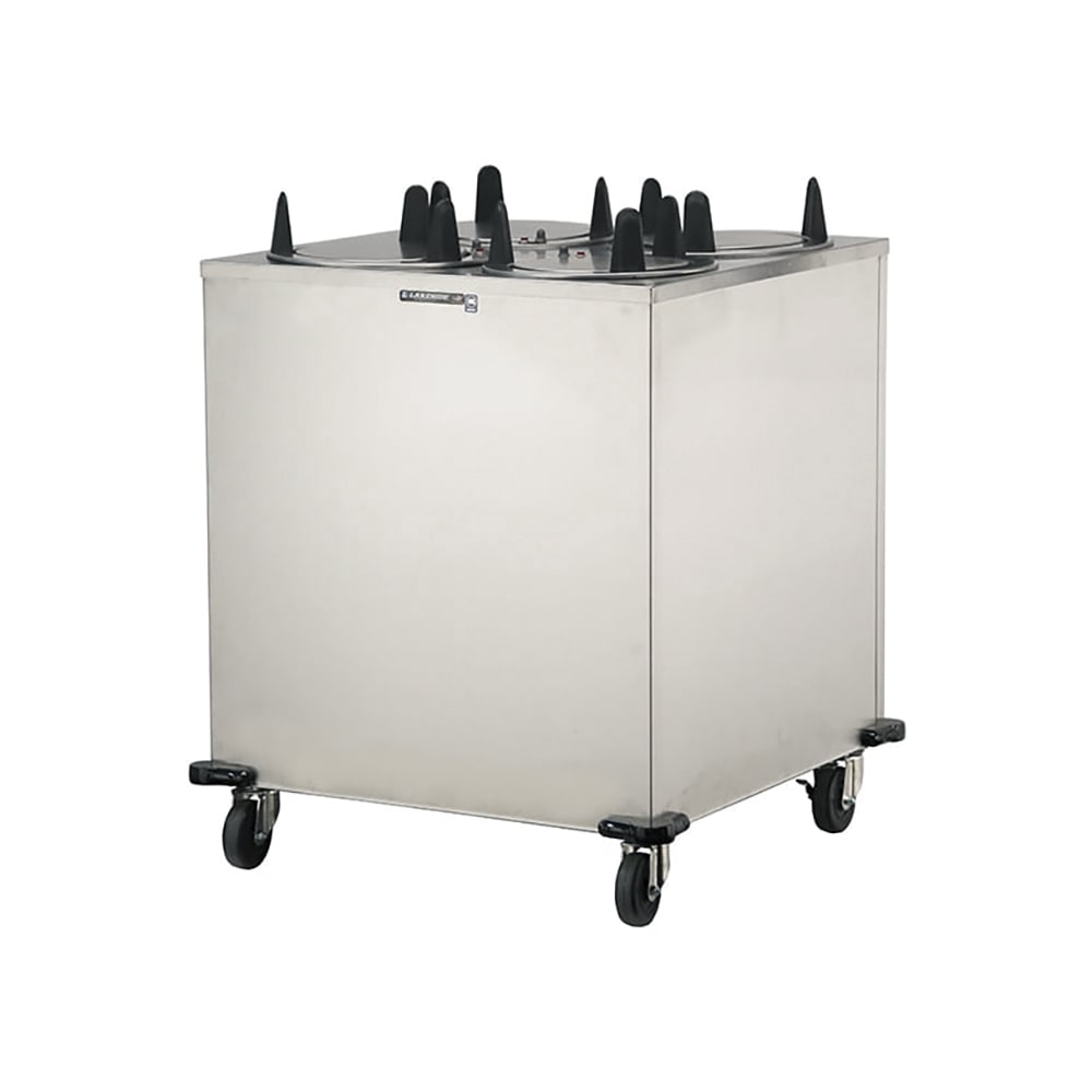 121-6407 32" Heated Mobile Dish Dispenser w/ (4) Columns - Stainless, 120v