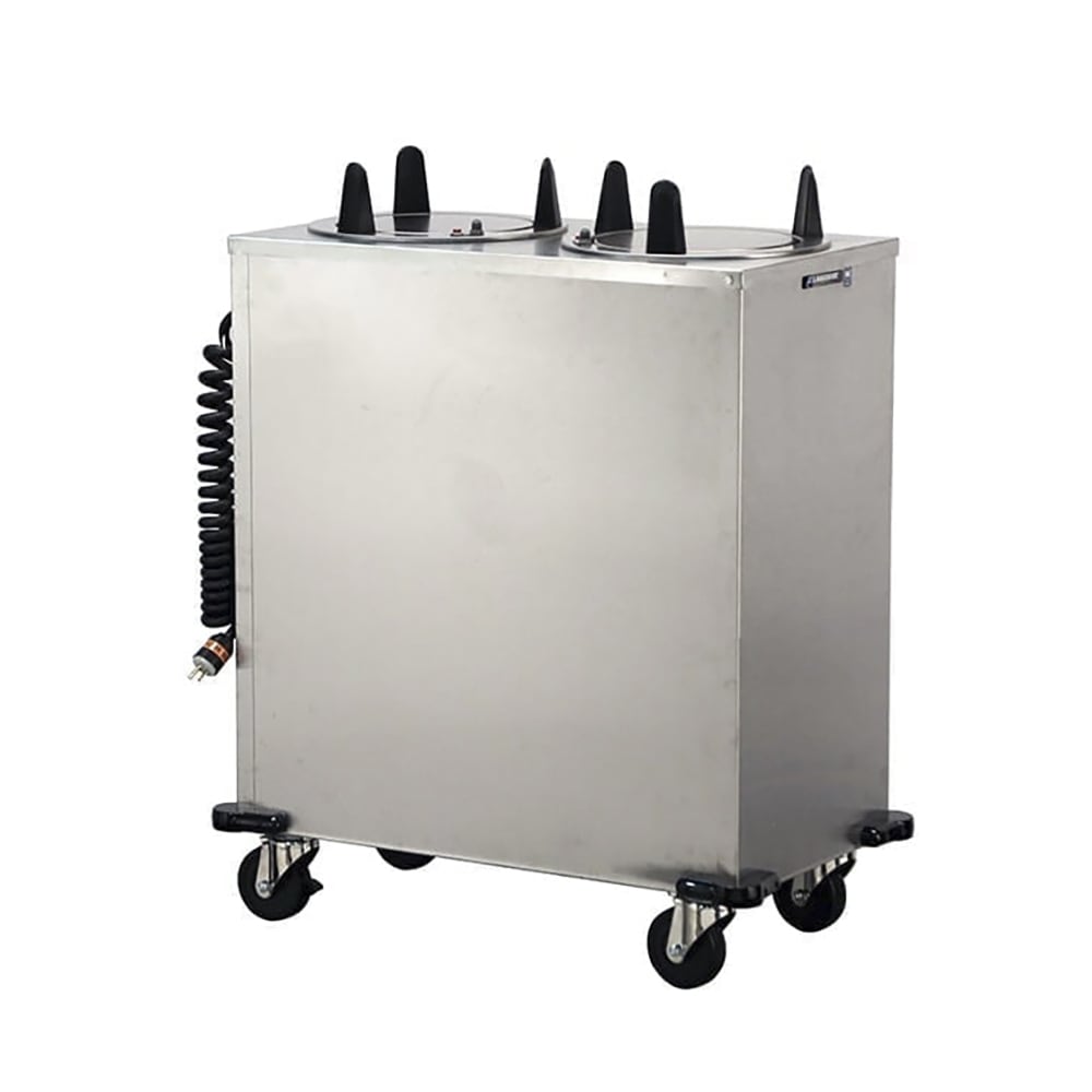 121-6200 32" Heated Mobile Dish Dispenser w/ (2) Columns - Stainless, 120v