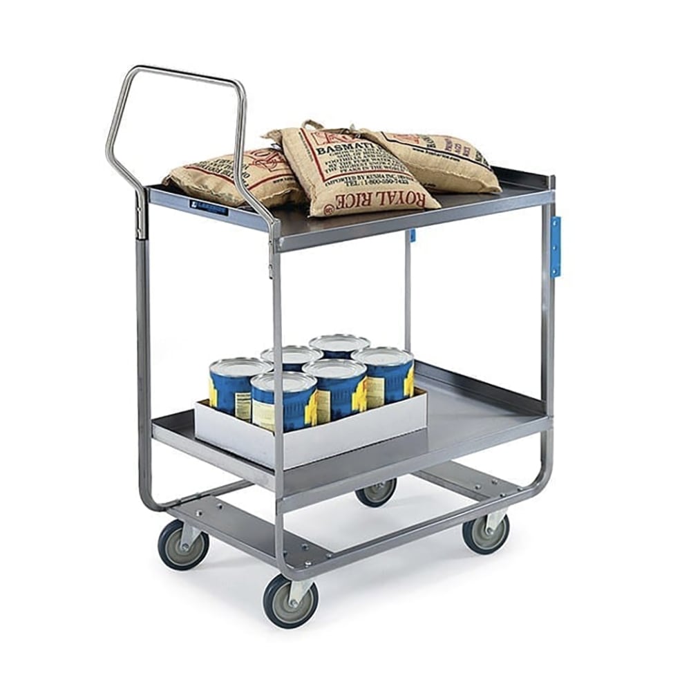 121-4711 3 Level Stainless Utility Cart w/ 700 lb Capacity, Raised Ledges