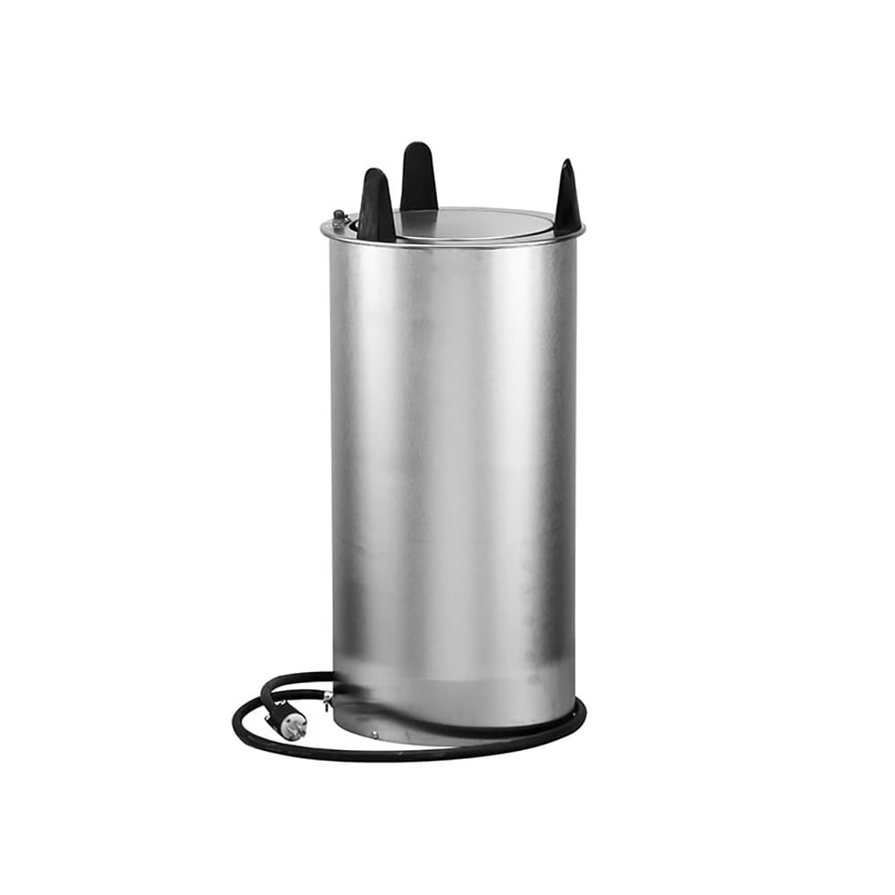 121-6011 14 1/4" Heated Drop In Dish Dispenser, Stainless, 120v