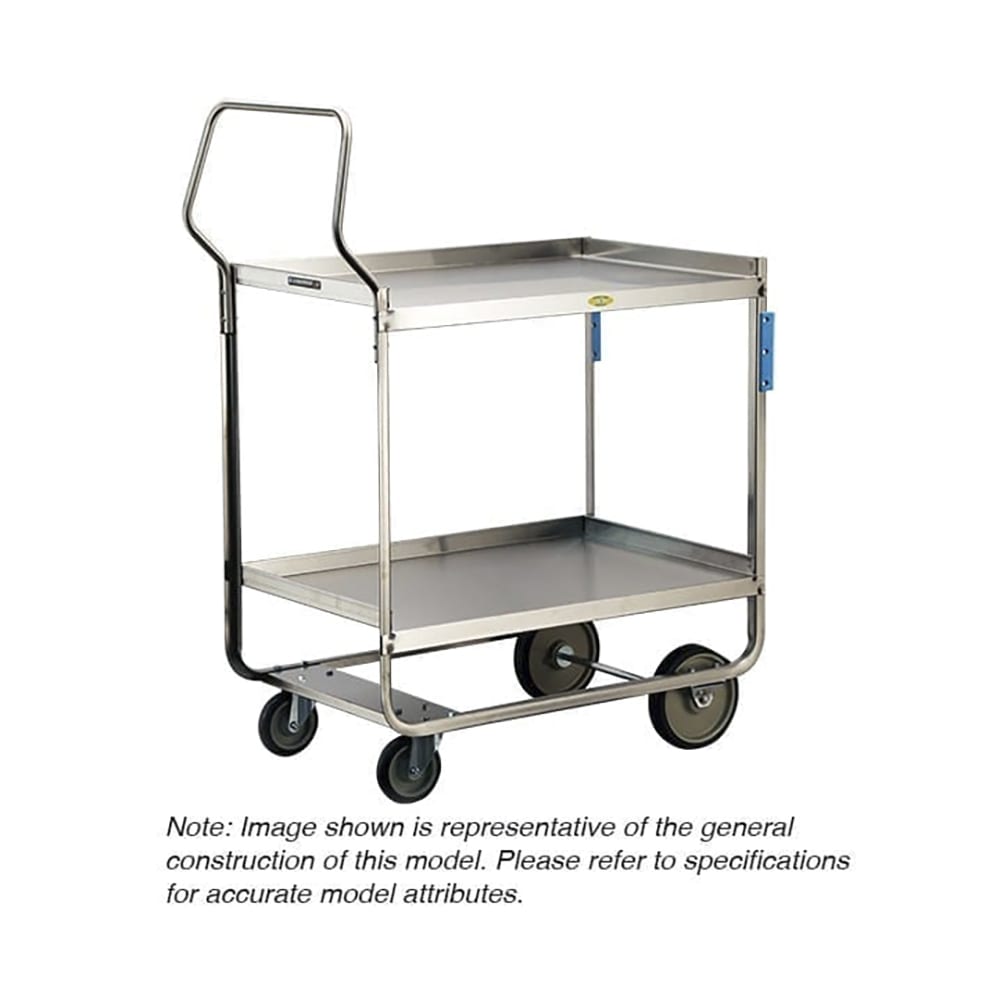 121-4559 2 Level Stainless Utility Cart w/ 700 lb Capacity, Raised Ledges