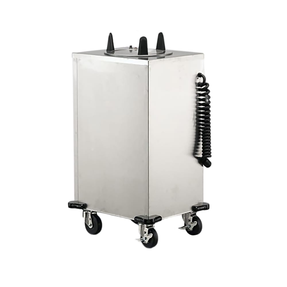 121-6100220 22 1/2" Heated Mobile Dish Dispenser w/ (1) Column - Stainless, 220v/1ph