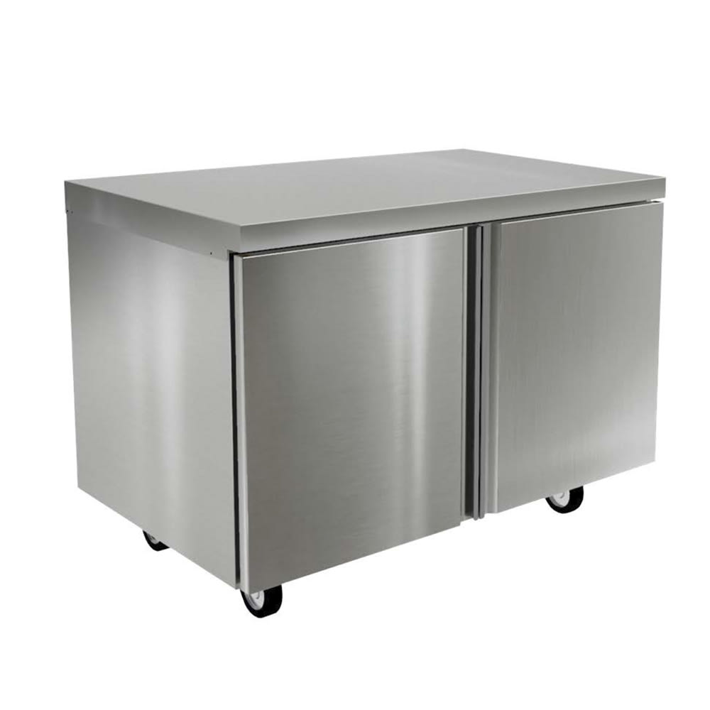 032-4460NP 60"W Undercounter Refrigerator w/ 2 Solid Doors, 115v