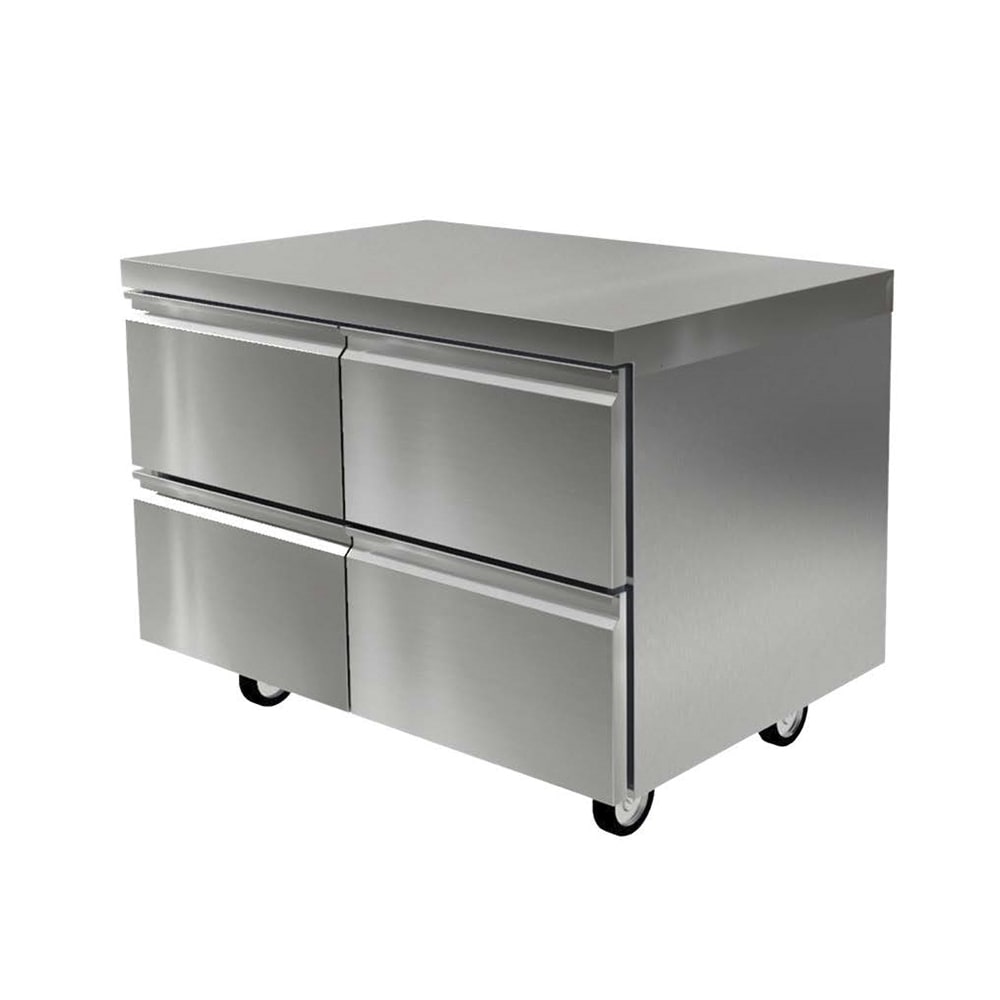 032-D4448NP 48"W Undercounter Refrigerator w/ (2) Sections & (4) Drawers, 115v