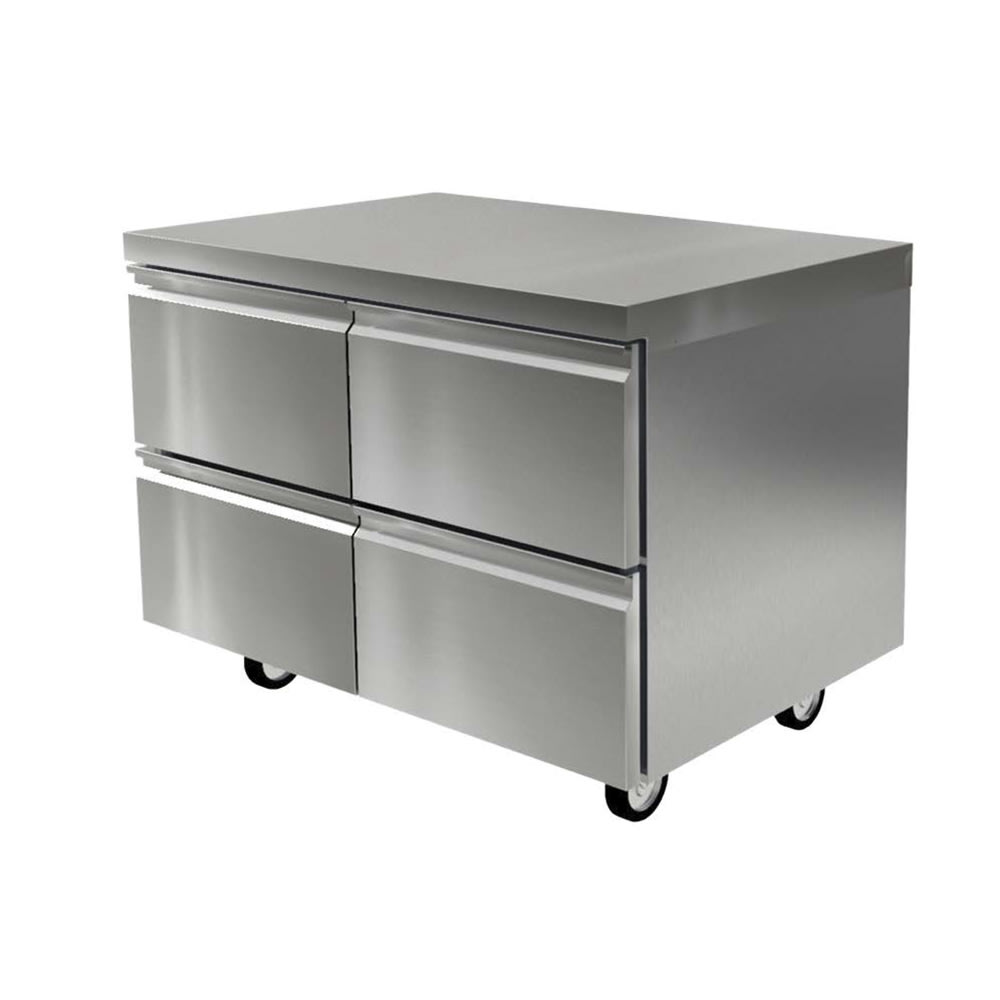 032-D4560NP 60"W Undercounter Freezer w/ (2) Sections & (4) Drawers, 115v