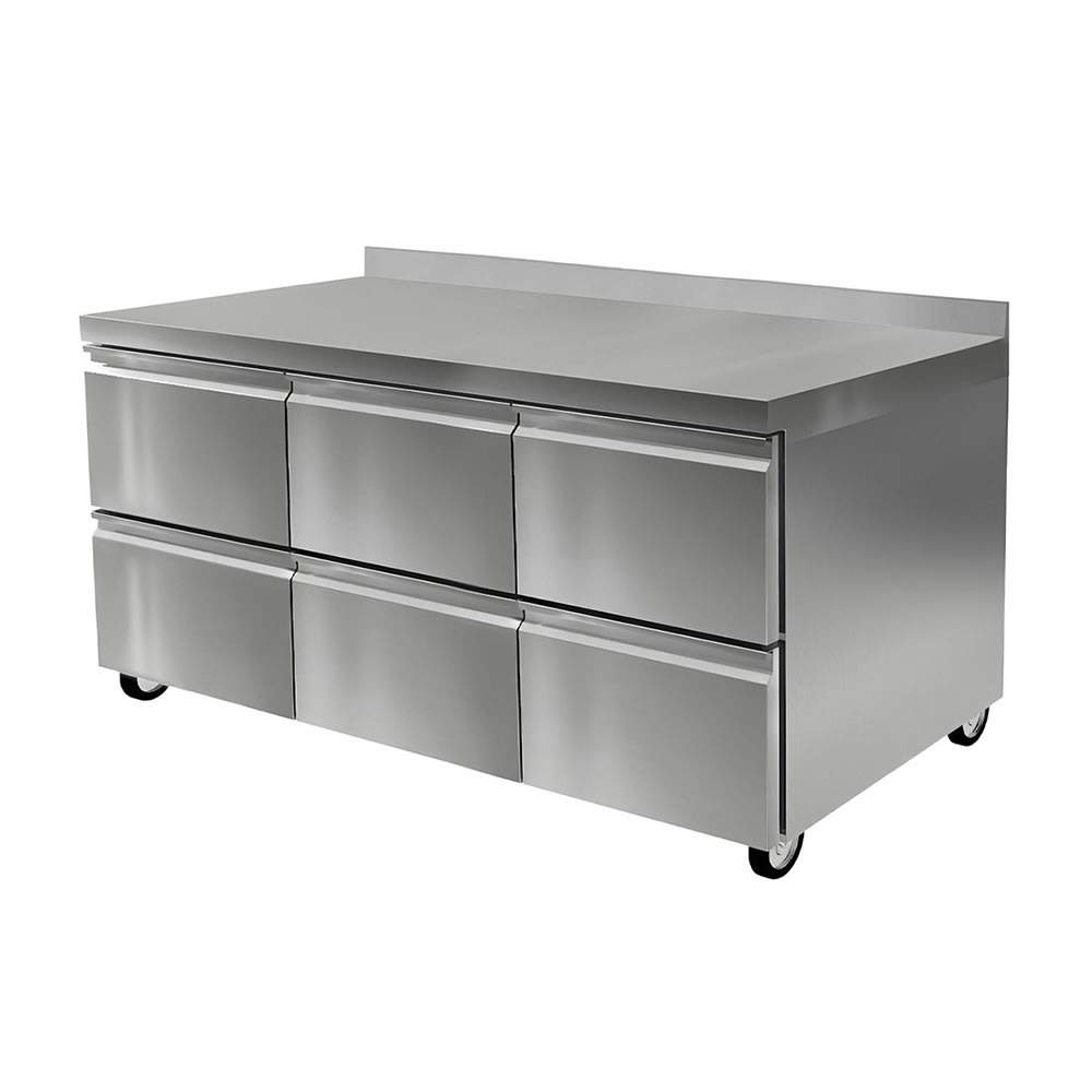 032-STD4472NP 72" Worktop Refrigerator w/ (3) Sections & (6) Drawers, 115v