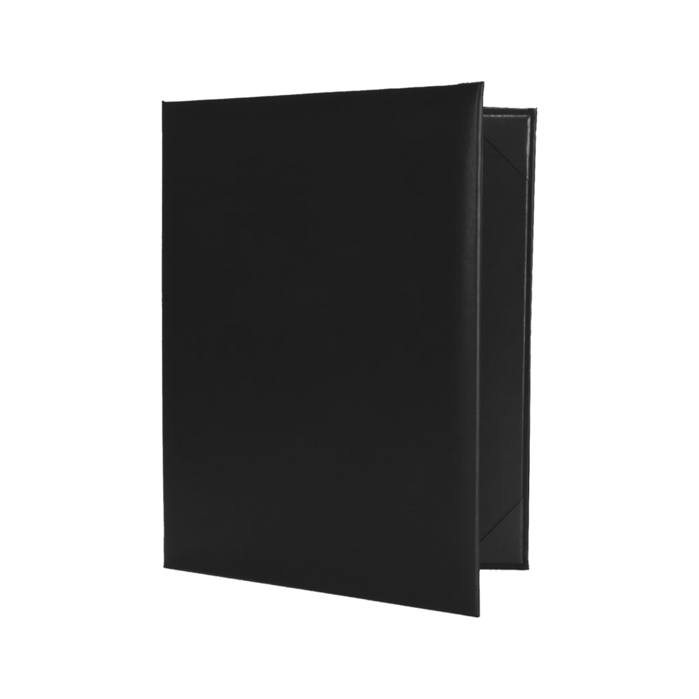 287-OM2V8511 Folding Menu Cover w/ (2) Panels - 8 1/2" x 11", Padded, Black