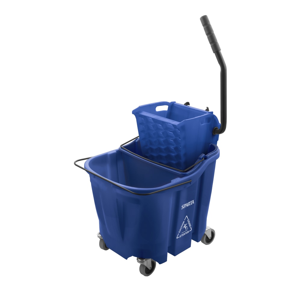 028-9690414 35 qt Mop Bucket Combo - Side Press Wringer, Soiled Water Insert, Polypropylene, Blue