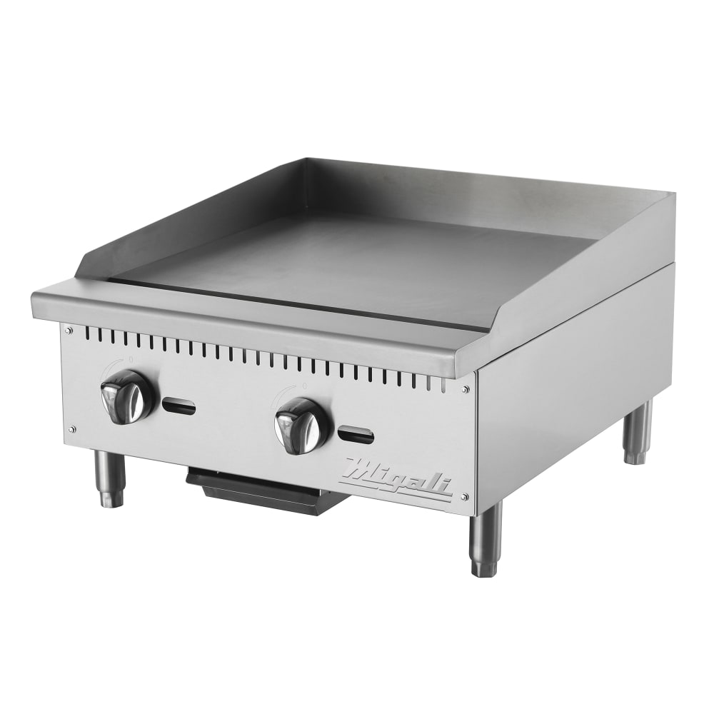 Migali C-G24T 24" Gas Griddle w/ Thermostatic Controls - 1" Steel Plate, Convertible