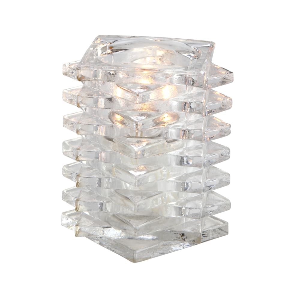 Sterno 80162 Marquee Candle Lamp - 3 7/8"L x 3 7/8"W x 4 3/8"H, Glass, Clear