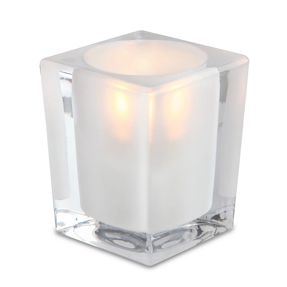 Sterno 80238 Signature Candle Lamp - 3"L x 3"D x 4"H, Glass, Frost
