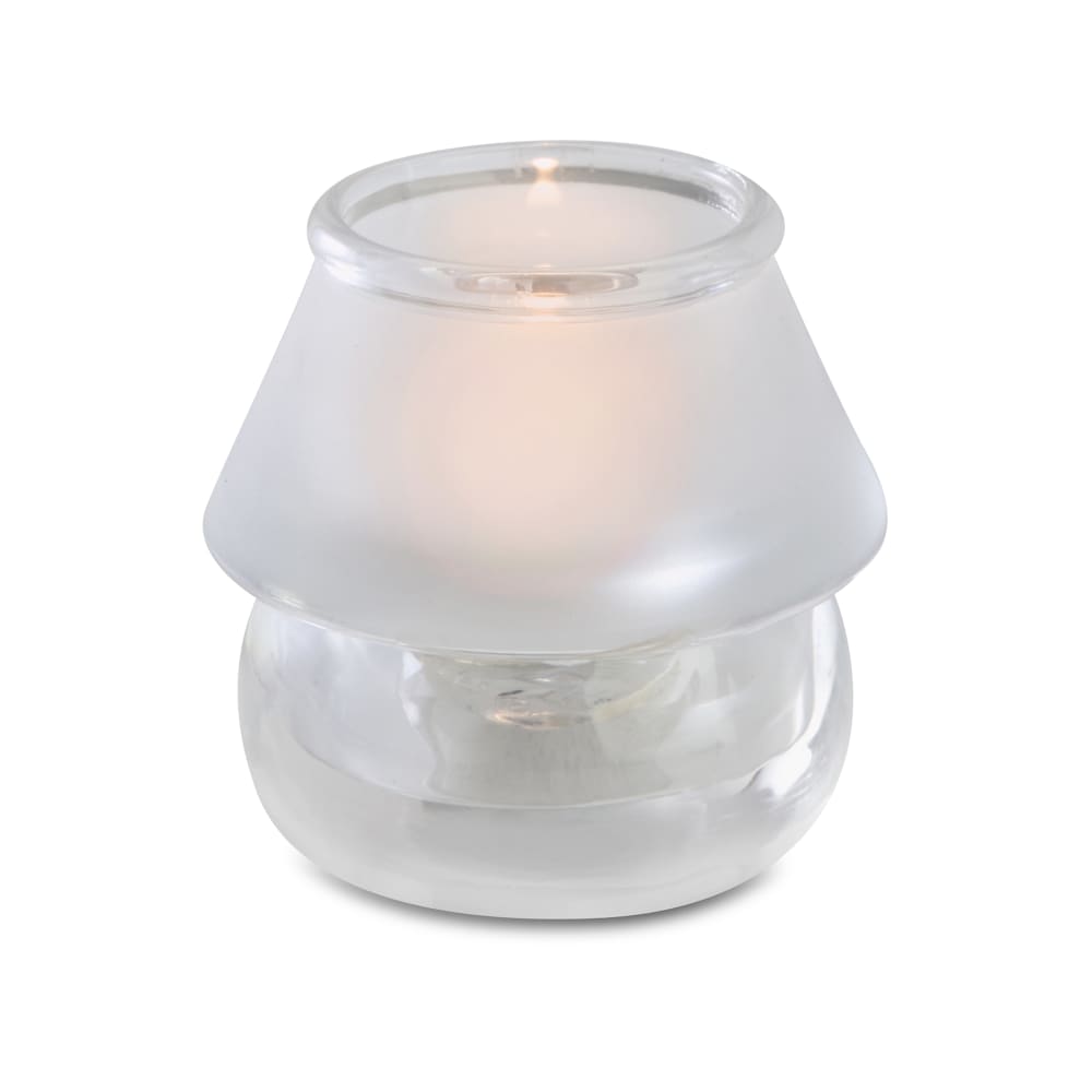 Sterno 80130 Chatterly Candle Lamp - 3 1/4"D x 3 1/2"H, Glass, Frost/Clear