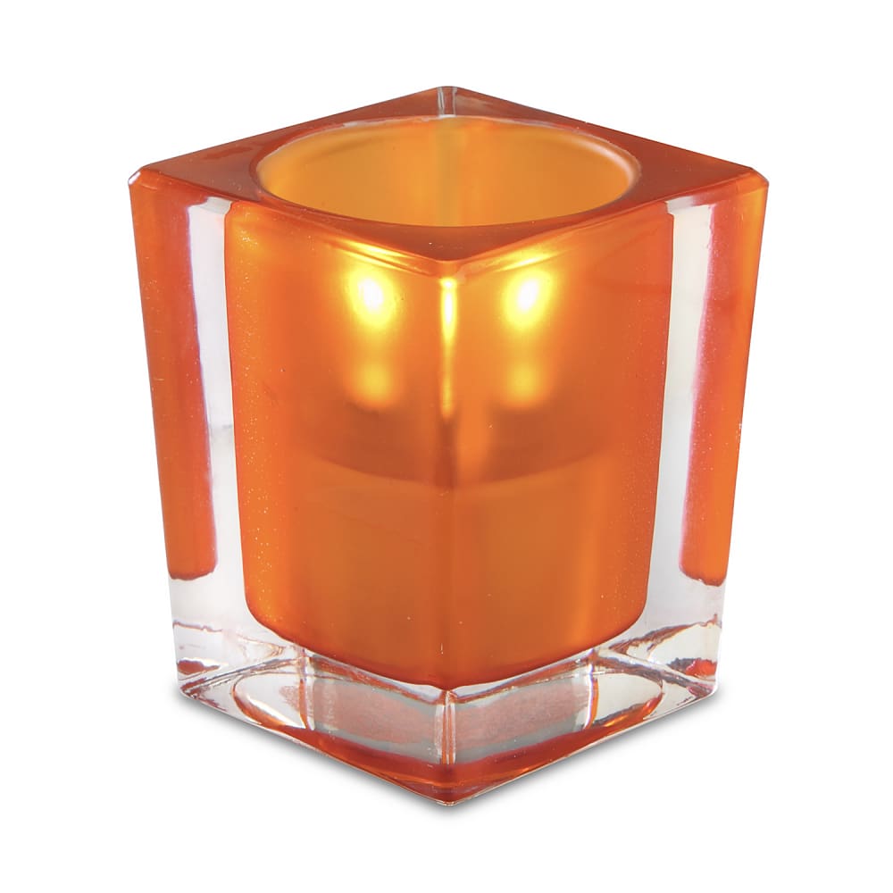 637-80240 Signature Candle Lamp - 3"L x 3"D x 4"H, Glass, Orange Frost