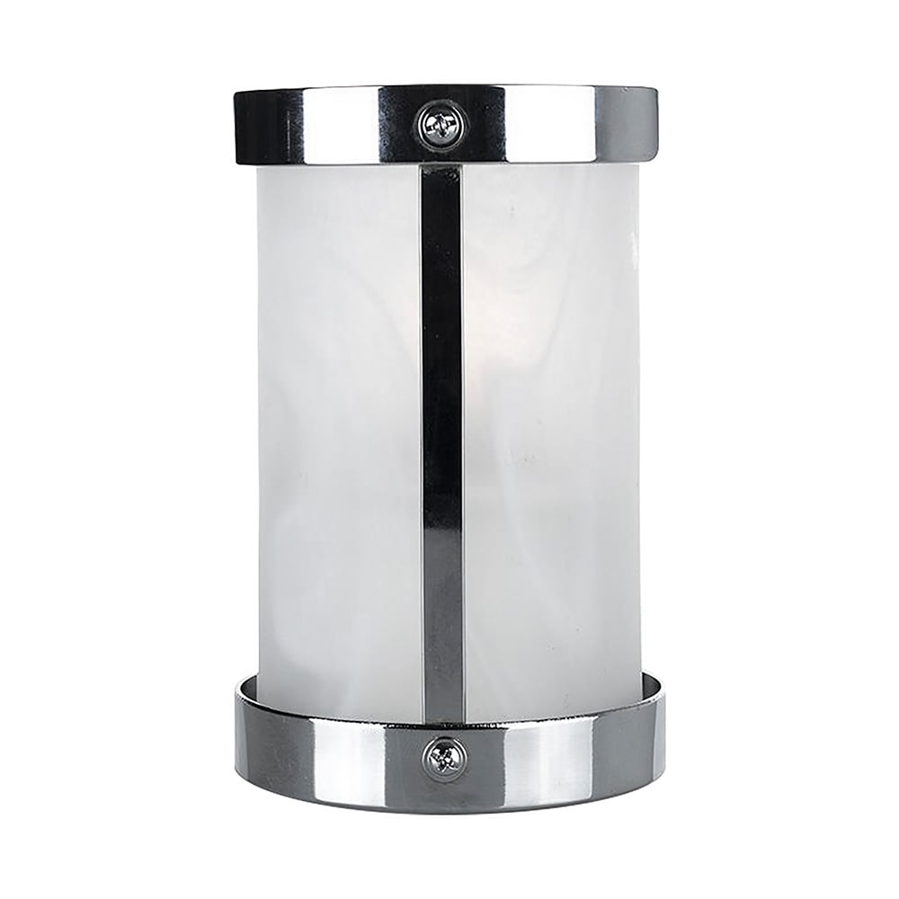 Sterno 80569 Penny LX Candle Lamp - 3 3/8"D x 5 1/2"H, Frosted Glass/Silver Metal Frame