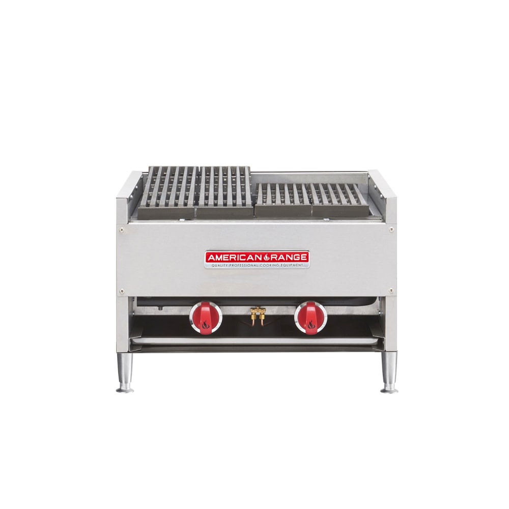 386-AECB24NG 24" Heavy Duty Charbroiler, Counter Model, Lava Rock, Natural Gas