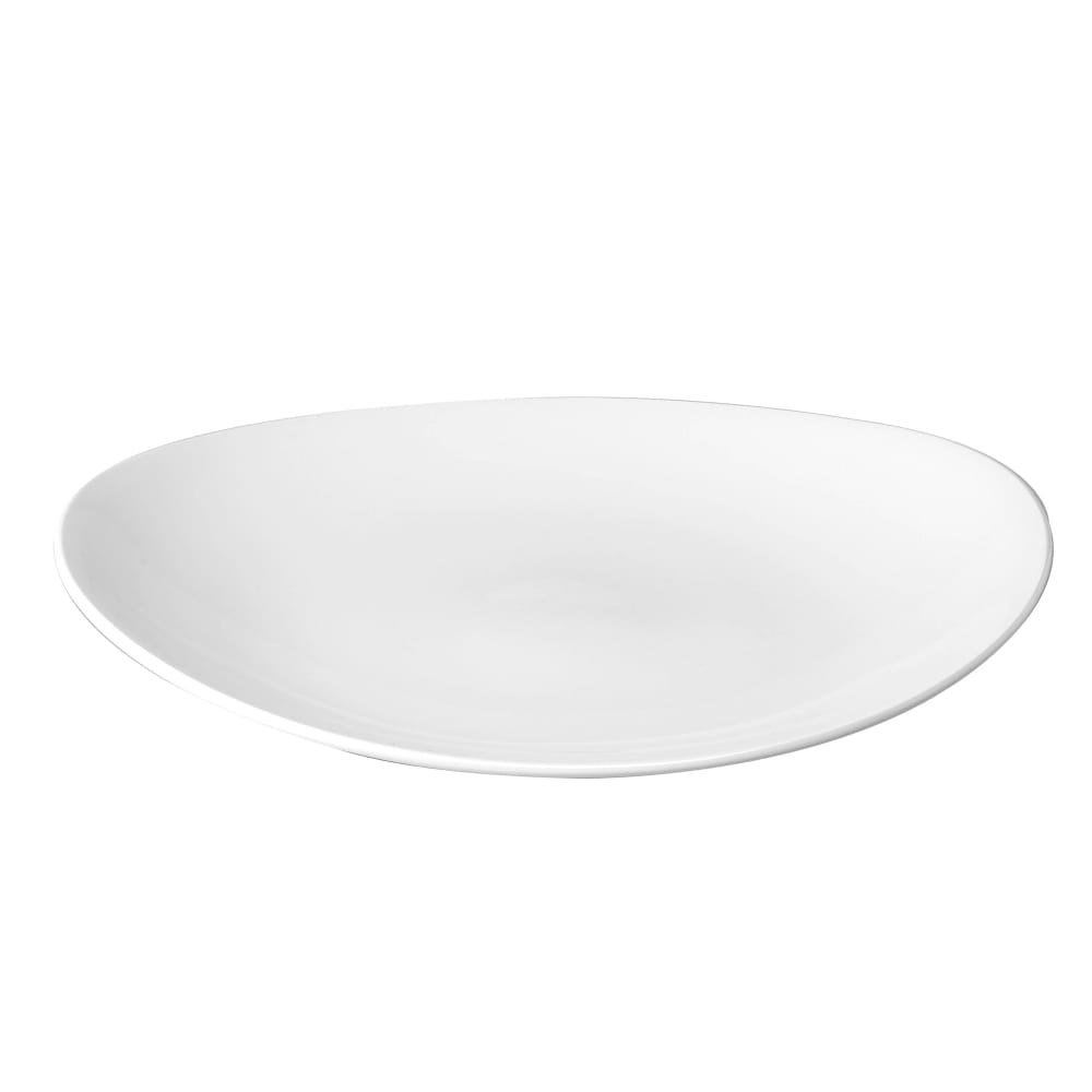 893-WHOP71 Oval Orbit Plate - 7 3/4" x 6 1/4", Ceramic, White