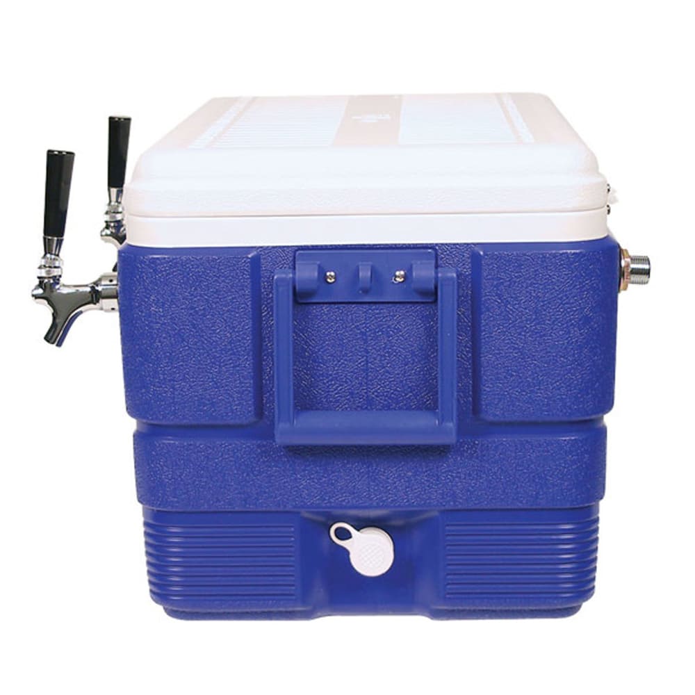 711-CB482B 48 qt Insulated Coil Cooler w/ 2 Faucet, Blue
