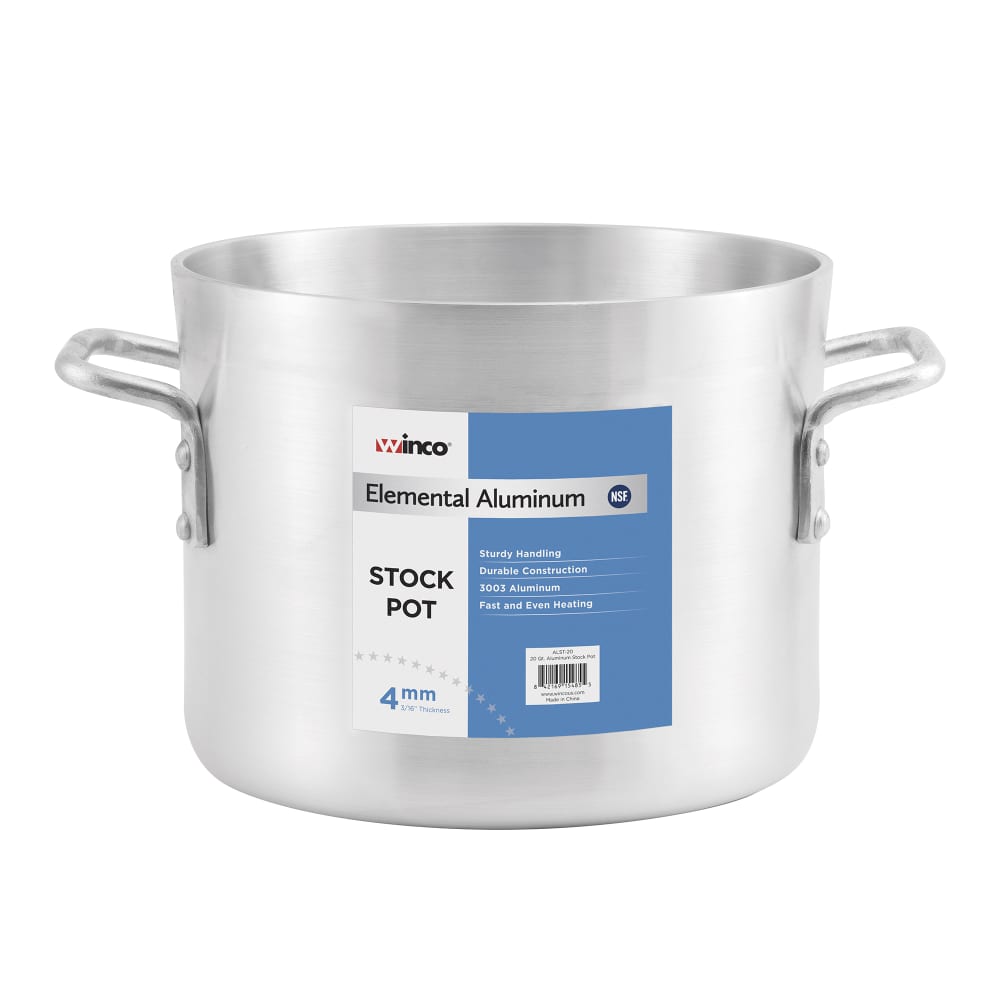 Winco ALST-40 40 qt Aluminum Stock Pot