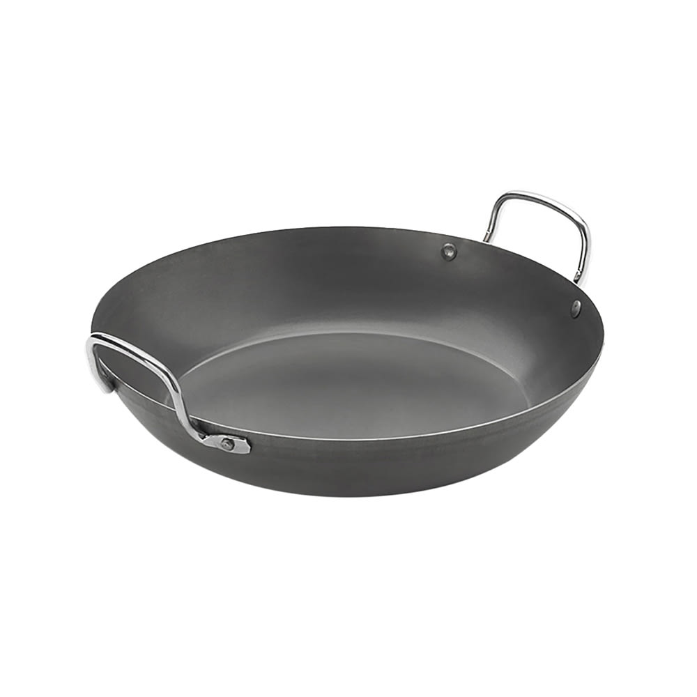 166-BSPP12 14 1/5" Black Steel Paella Pan